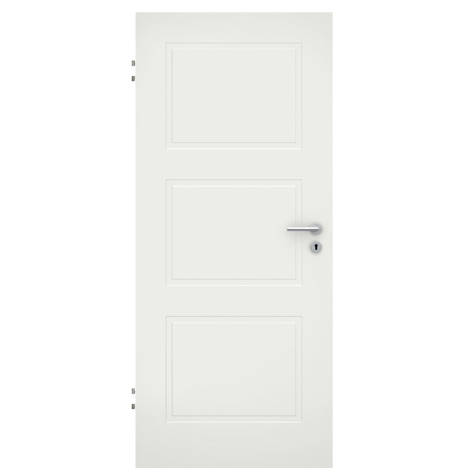 Wohnungseingangstür soft-weiß 3 Kassetten Eckkante SK2 / KK3 - Modell Stiltür M31