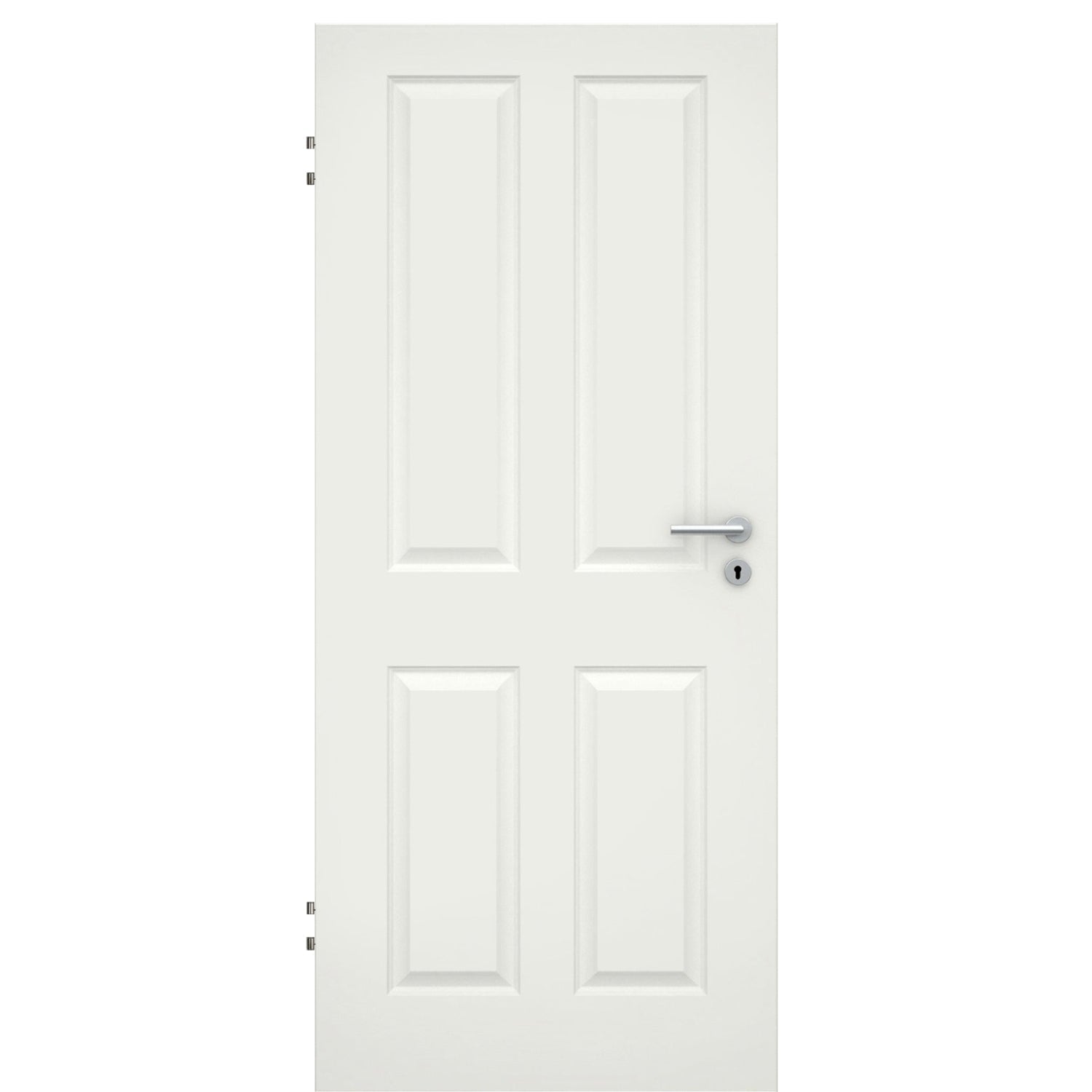 Wohnungseingangstür soft-weiß 4 Kassetten Eckkante SK2 / KK3 - Modell Stiltür K41