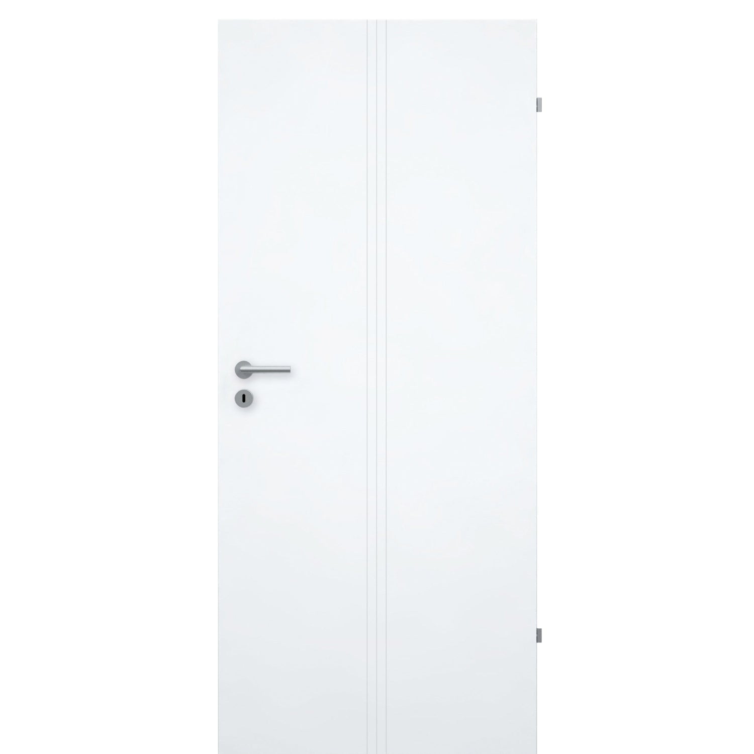 Zimmertür brillant-weiß 3 Rillen aufrecht Designkante - Modell Designtür VM33