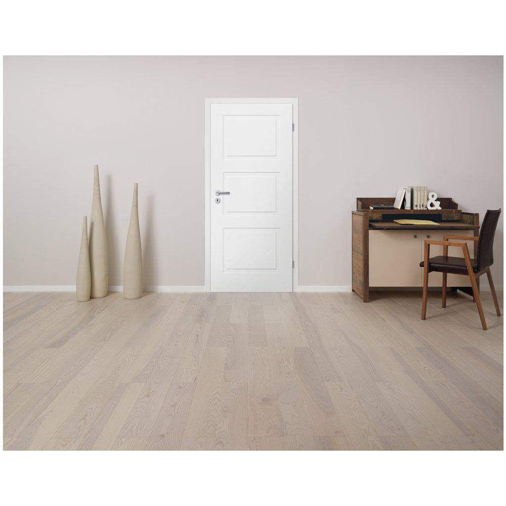 Zimmertür brillant-weiß Stiltür mit 3 Kassetten Designkante - Modell Stiltür M33