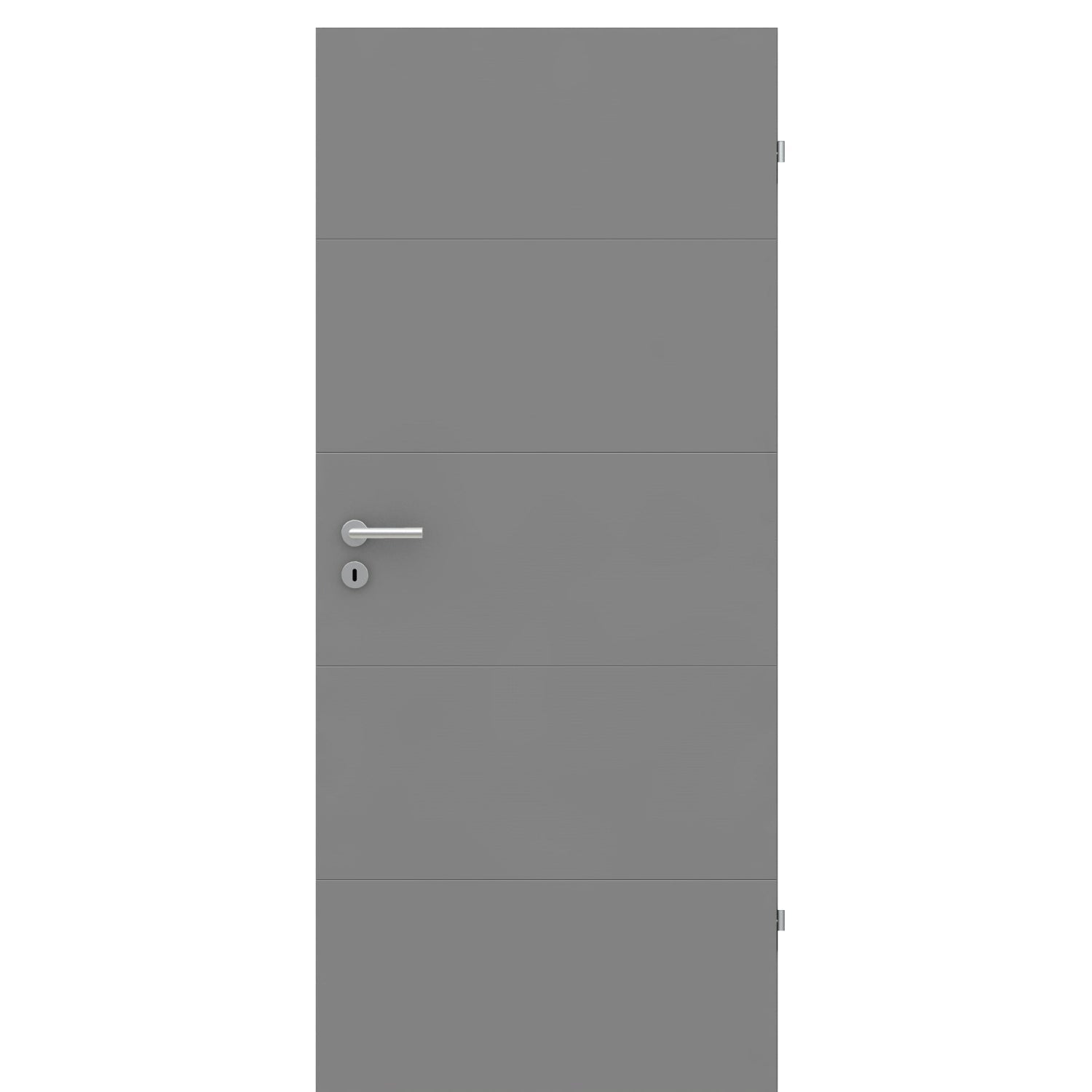 Zimmertür grau 4 Rillen quer Designkante - Modell Designtür Q47