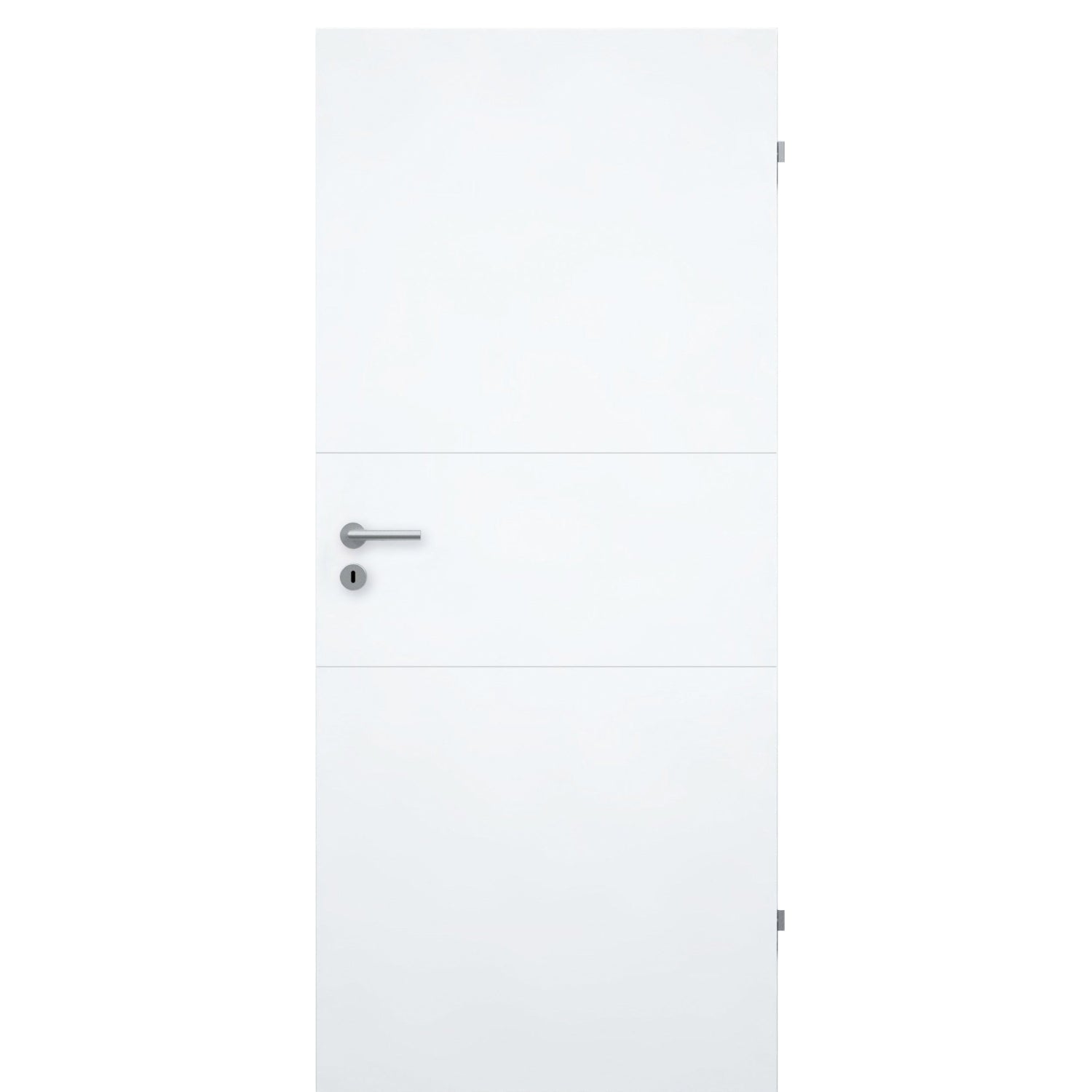 Zimmertür im Sondermaß brillant-weiß 2 Rillen quer Designkante - Modell Designtür Q23