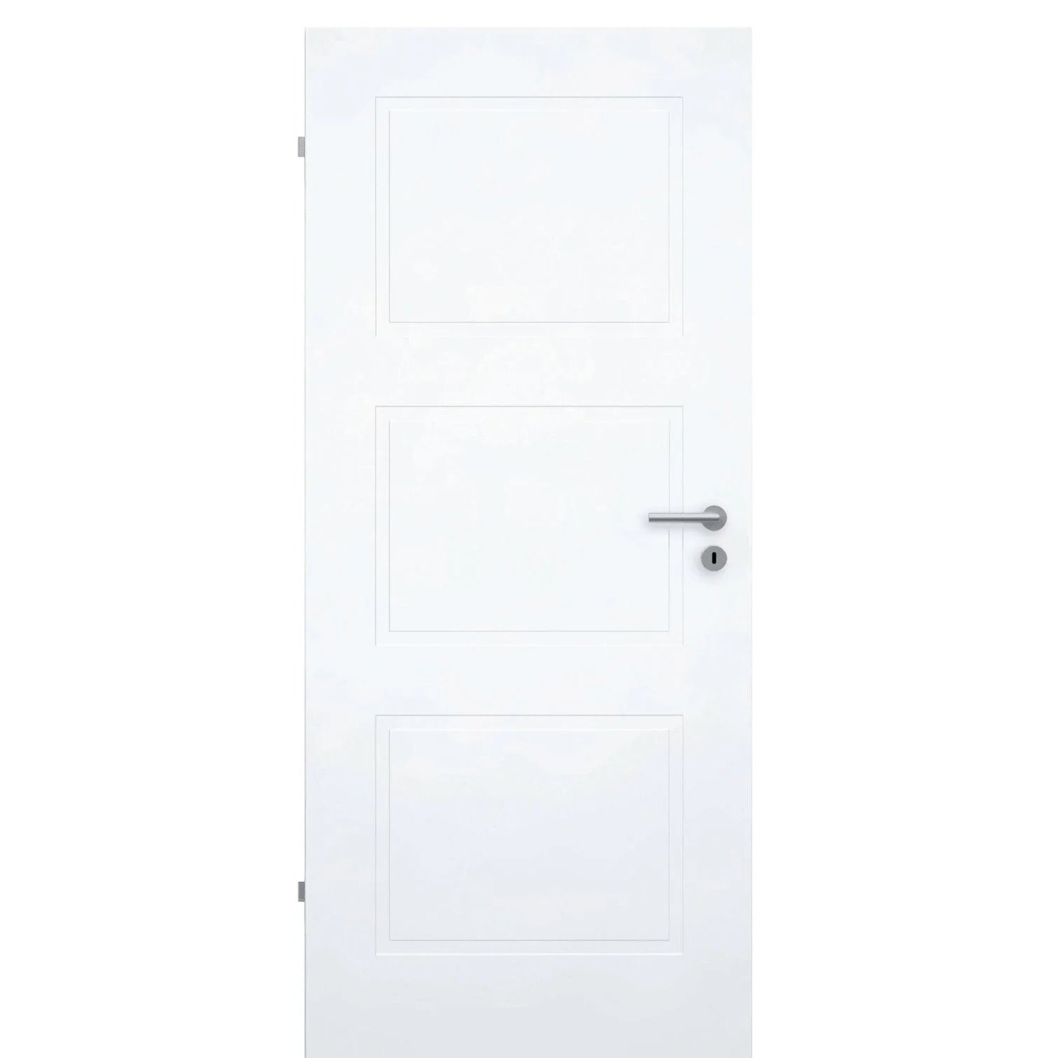 Zimmertür im Sondermaß brillant-weiß Stiltür mit 3 Kassetten Designkante - Modell Stiltür M33