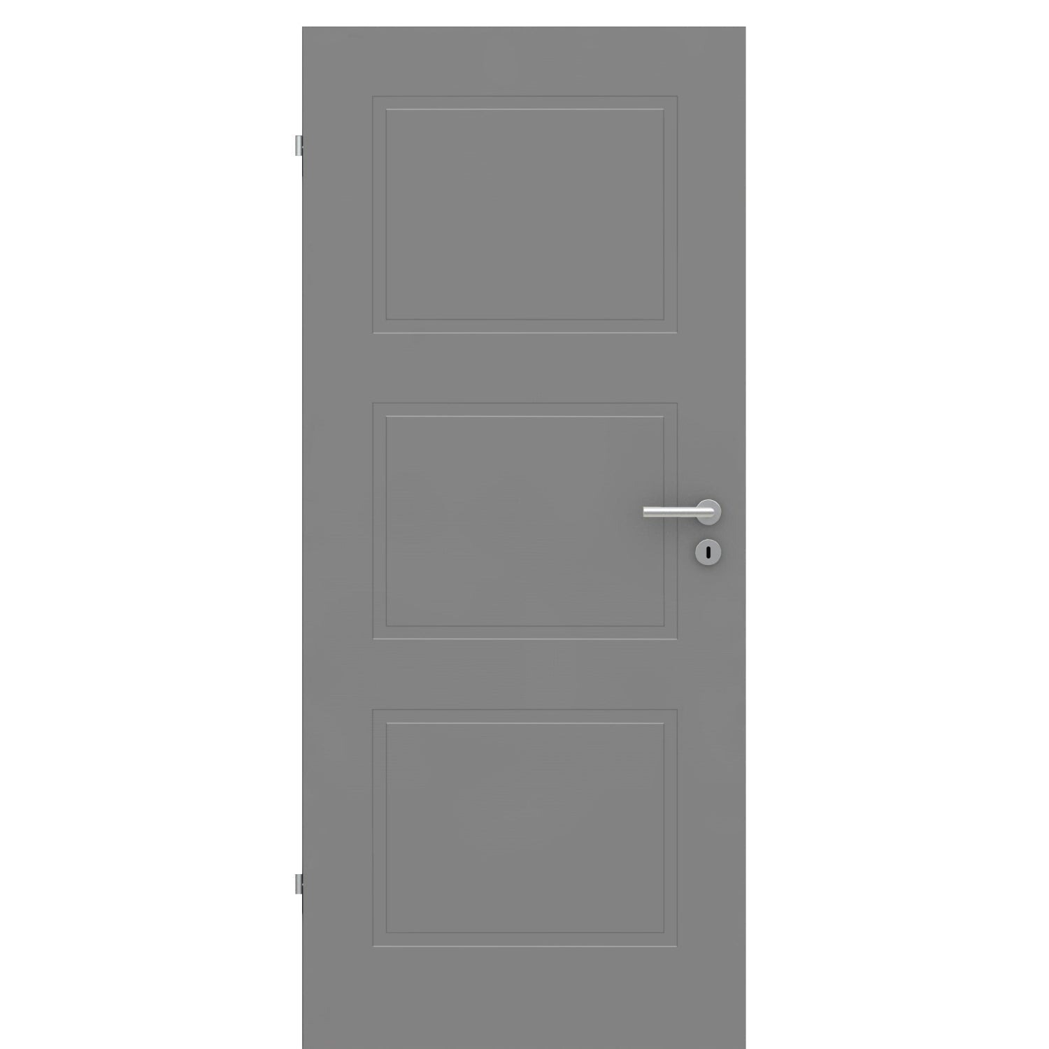 Zimmertür im Sondermaß grau 3 Kassetten Designkante - Modell Stiltür M37
