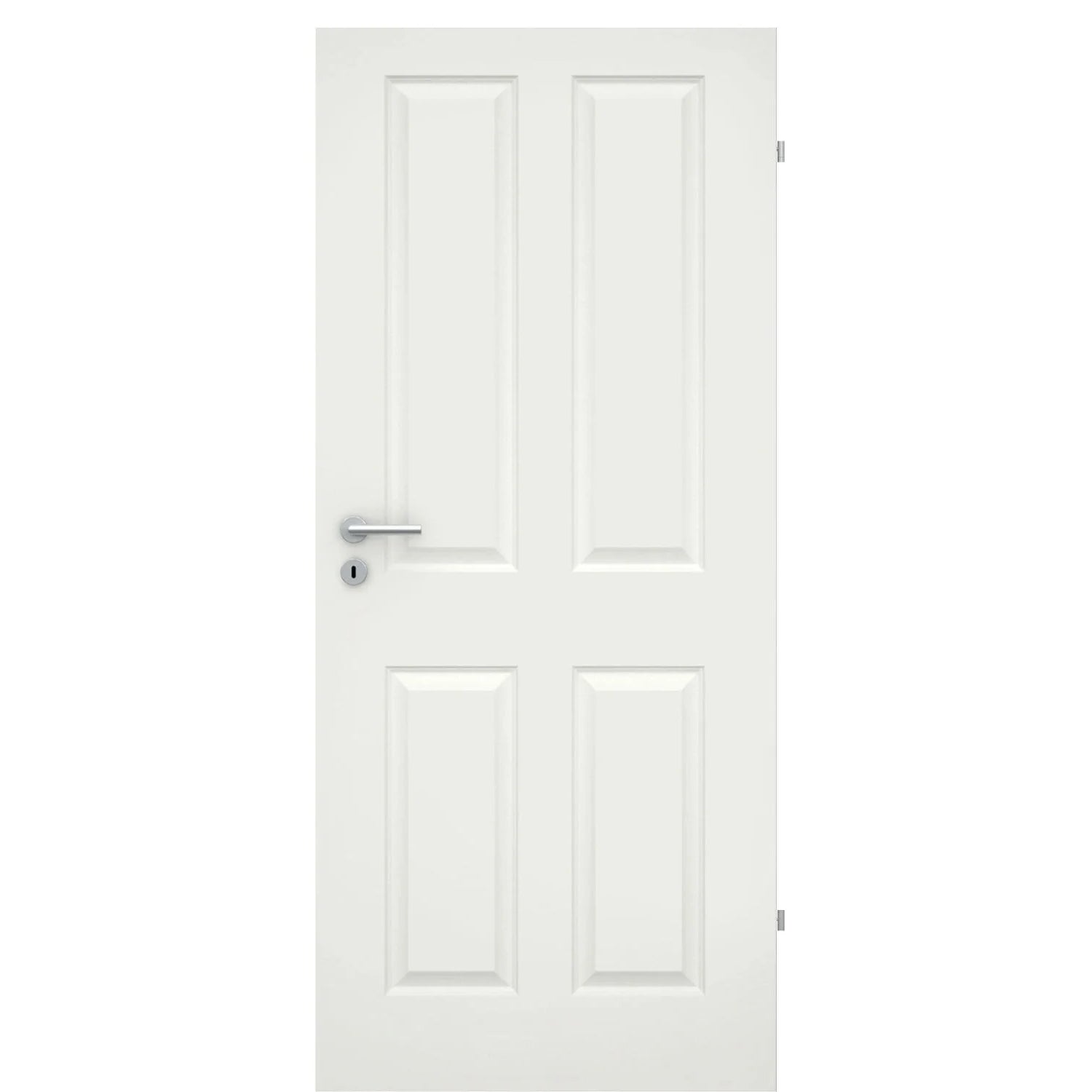Zimmertür im Sondermaß soft-weiß Stiltür mit 4 Kassetten Rundkante - Modell Stiltür K41