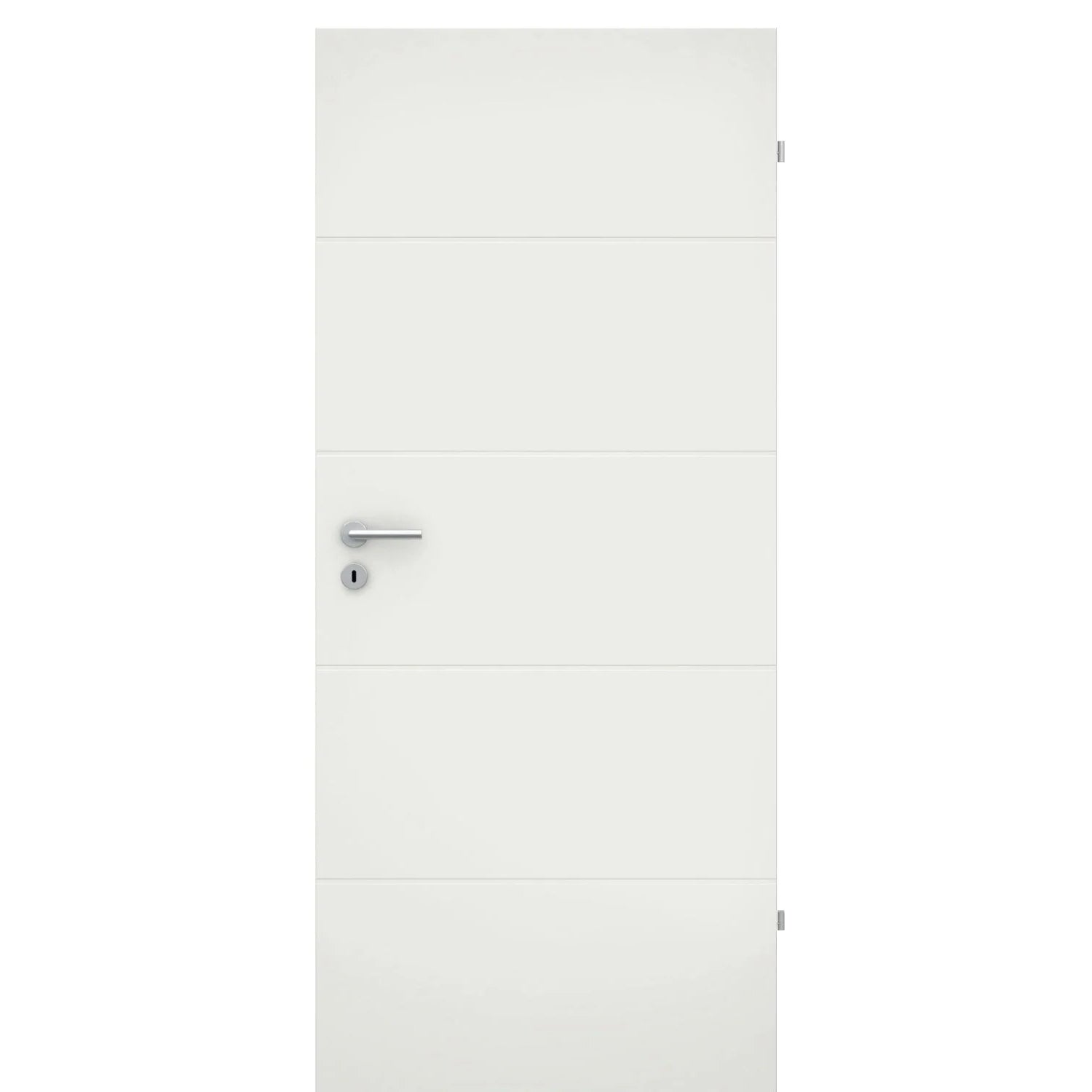 Zimmertür im Sondermaß soft-weiß mit 4 Rillen Eckkante - Modell Designtür Q41