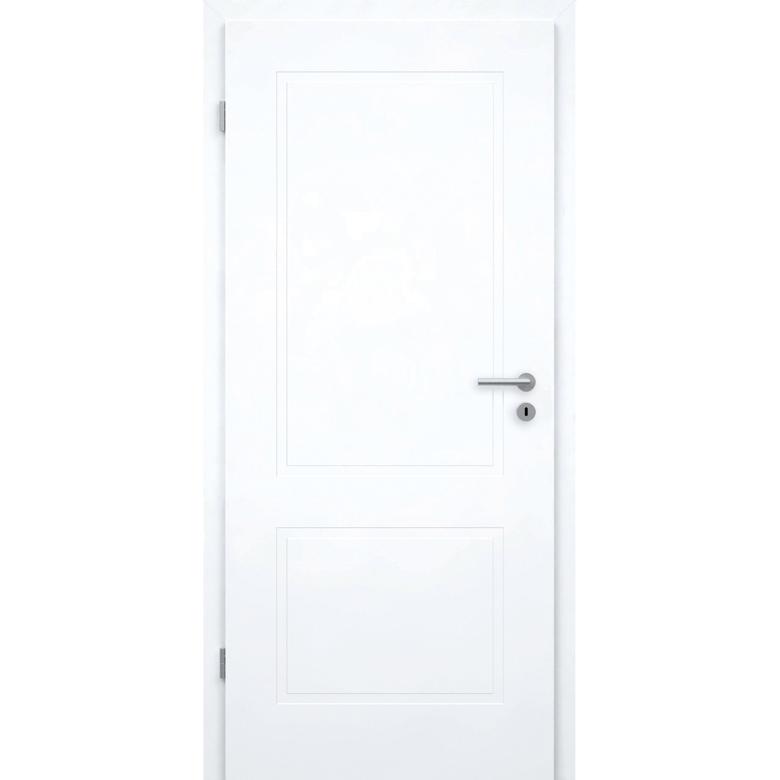 Zimmertür mit 2 Kassetten brillant-weiß Designkante - Modell Designtür M23