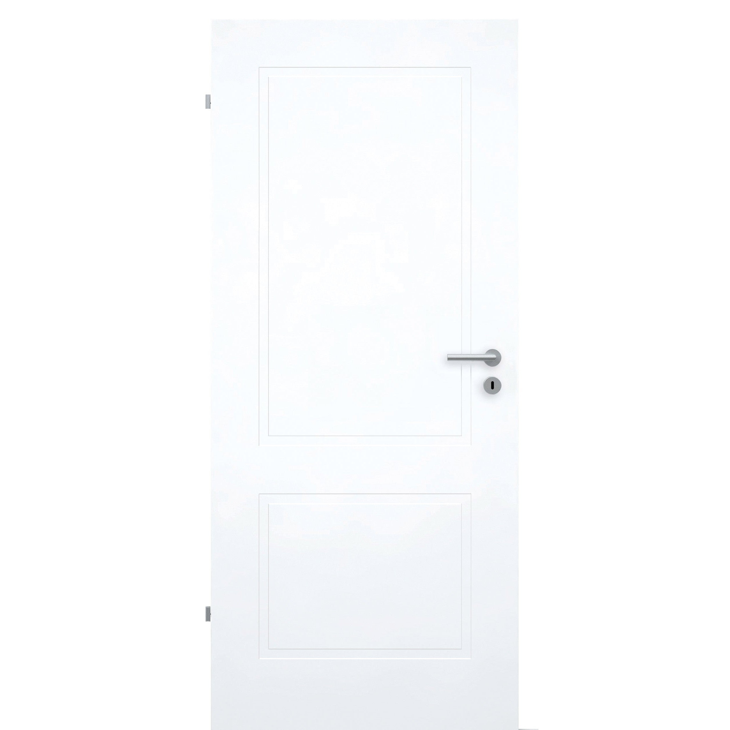 Zimmertür mit 2 Kassetten brillant-weiß Designkante - Modell Designtür M23