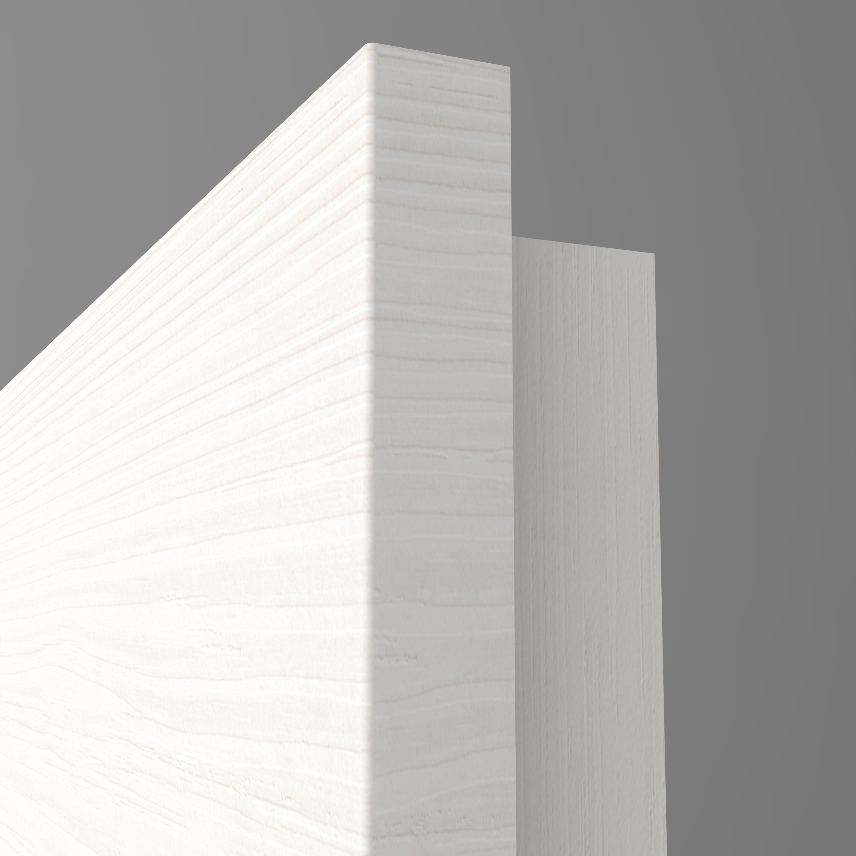 Zimmertür mit Lichtausschnitt LA1 CPL Matt Weiß Holzstruktur Quer Designkante