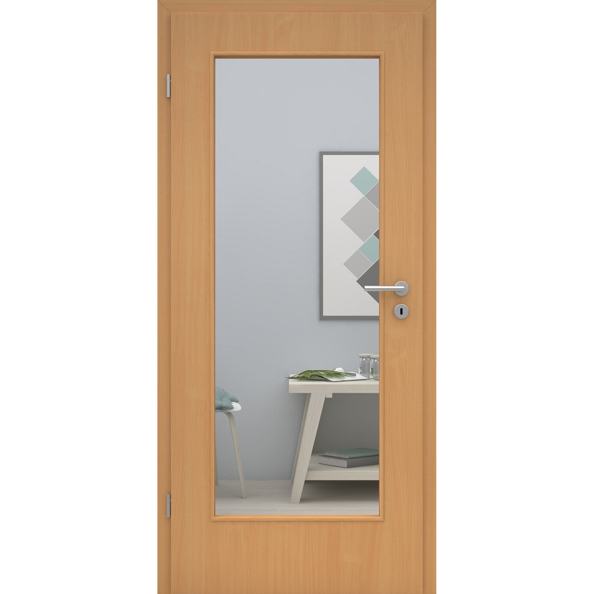 Zimmertür mit Lichtausschnitt LA1 CPL Tradition Buche Designkante