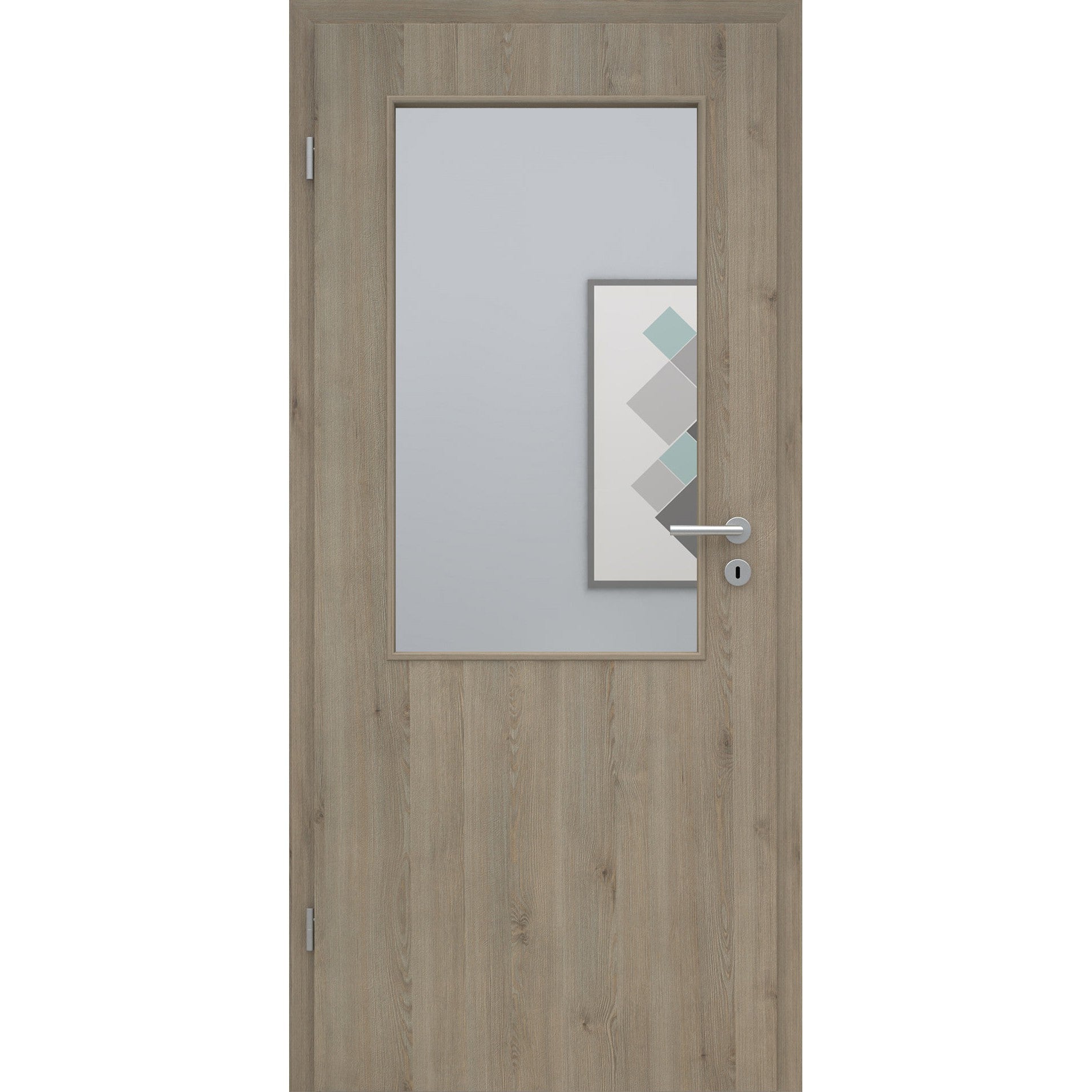 Zimmertür mit Lichtausschnitt LA2 CPL Struktur Pinie-Silbergrau Designkante