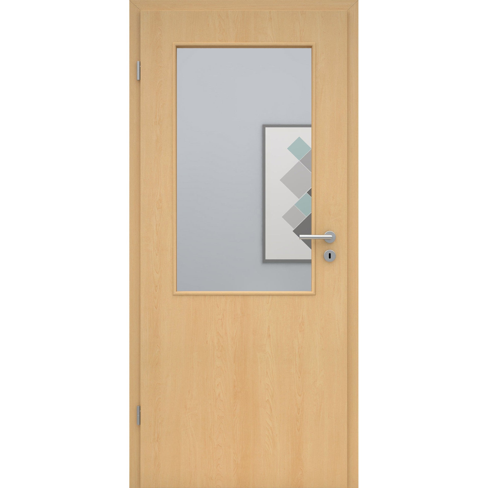 Zimmertür mit Lichtausschnitt LA2 CPL Tradition Ahorn Designkante
