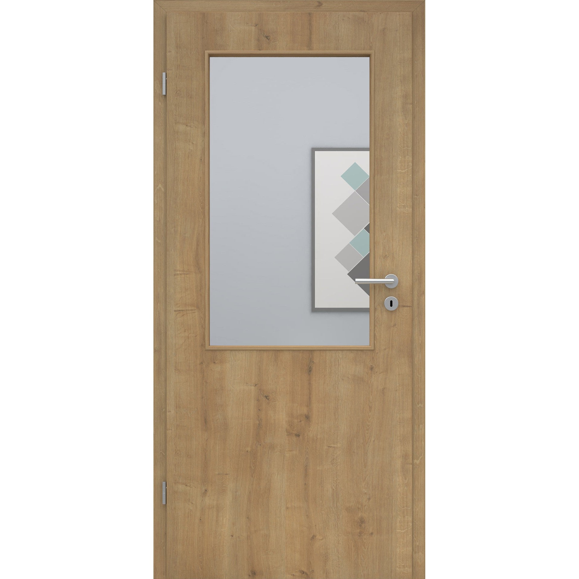 Zimmertür mit Lichtausschnitt LA2 CPL Tradition Astige-Eiche Designkante
