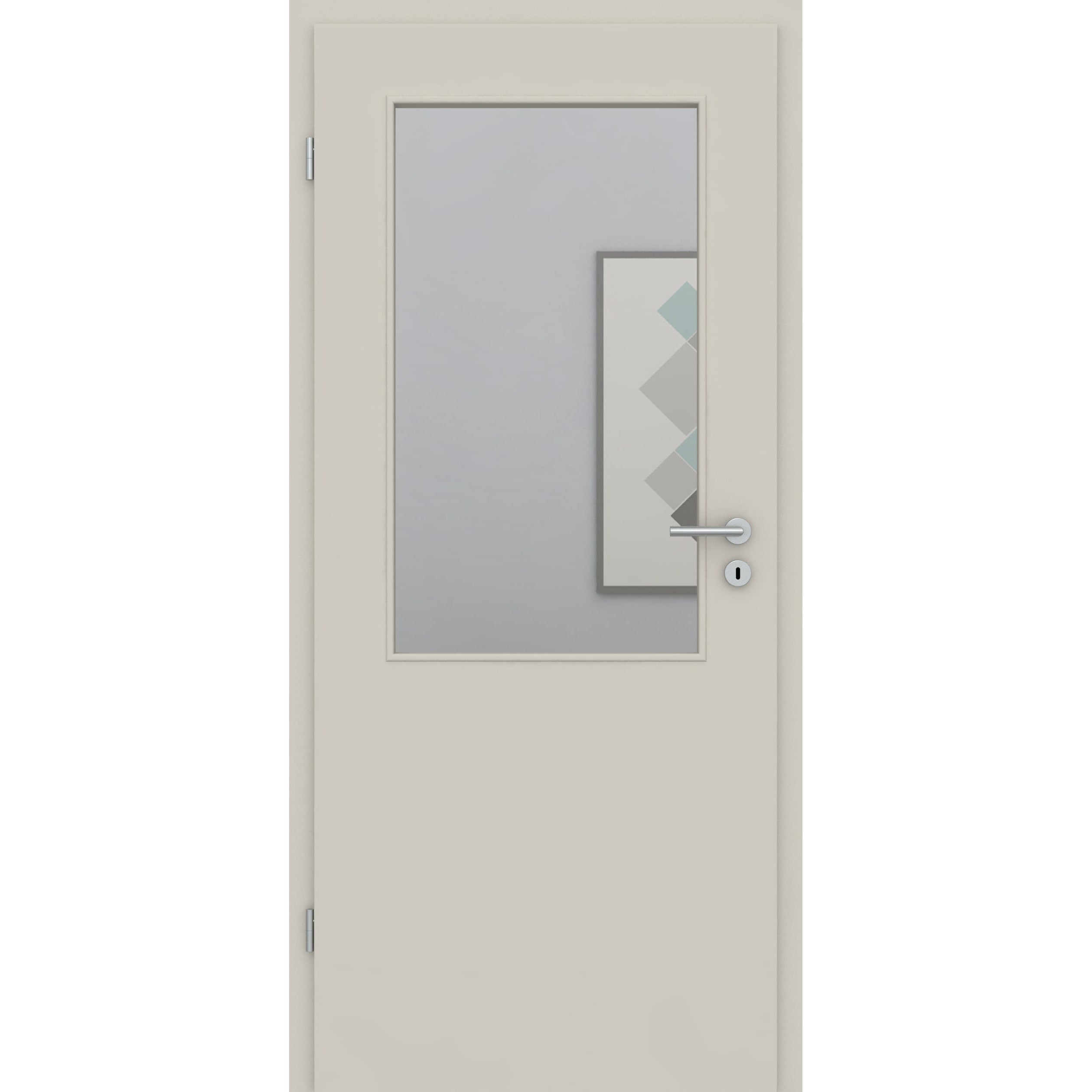 Zimmertür mit Lichtausschnitt LA2 CPL UniPrime Grau-Beige Designkante