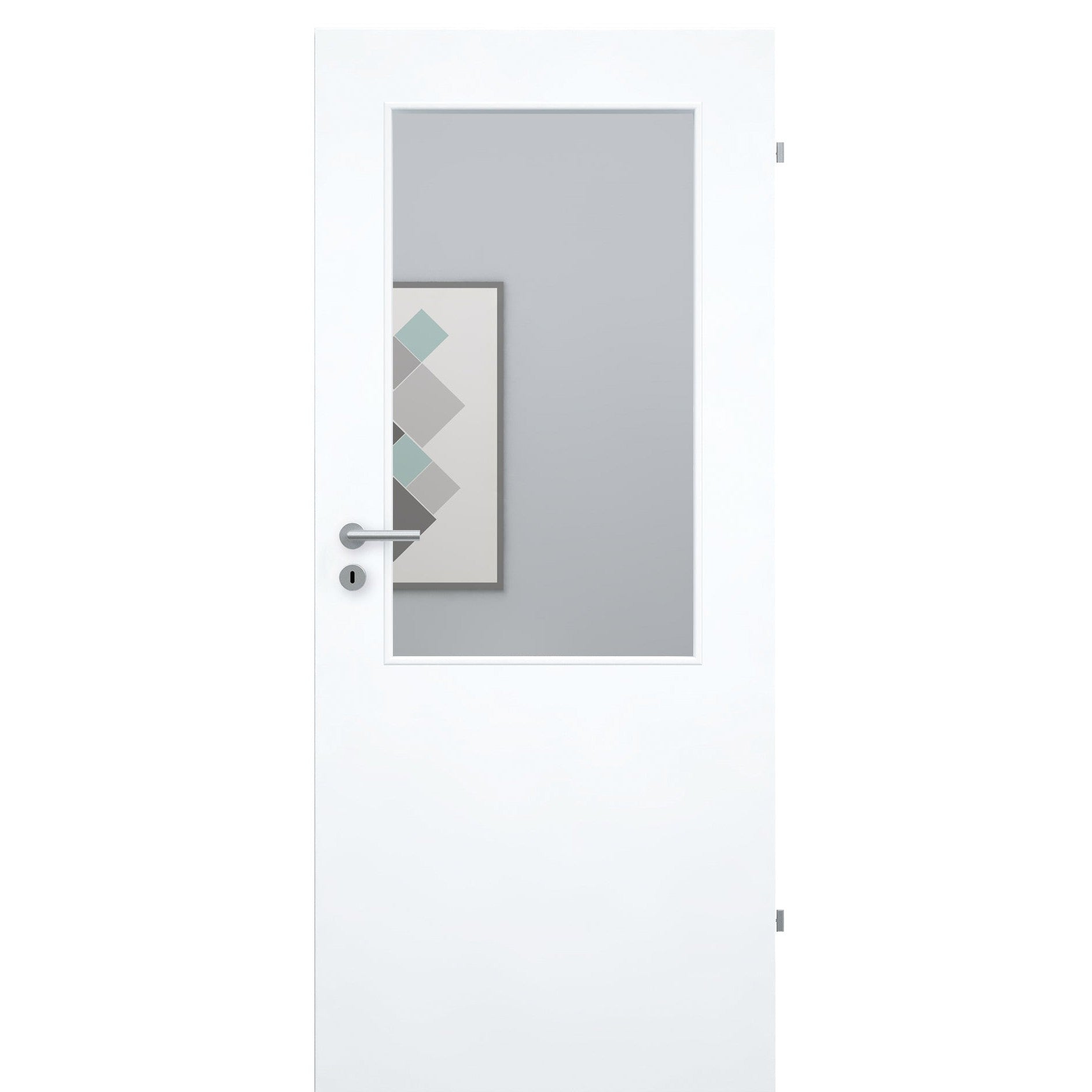 Zimmertür mit Lichtausschnitt LA2 Dekor glatt brillant-weiß Designkante