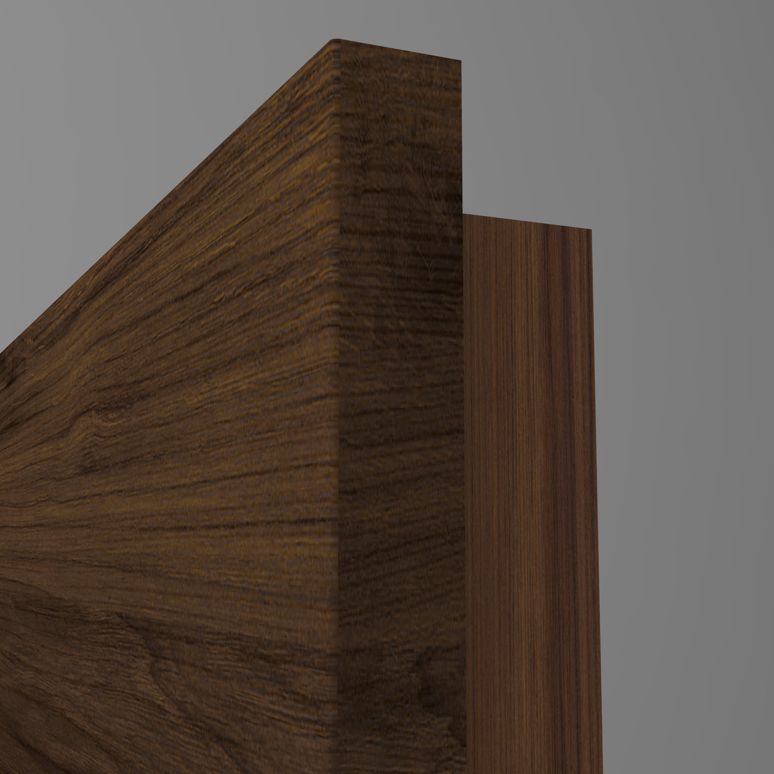 Zimmertür mit Lichtausschnitt LA3 CPL Matt Eiche-Braun Quer Designkante