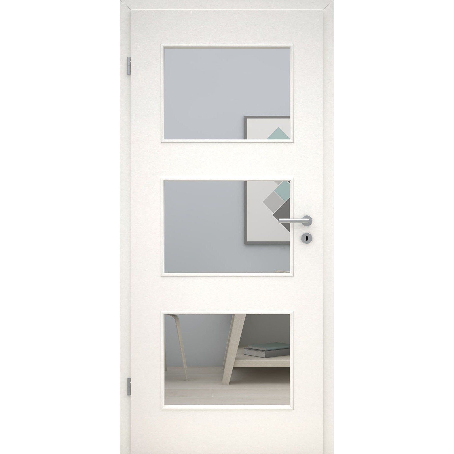 Zimmertür mit Lichtausschnitt LA3 CPL UniPrime Weiß Designkante