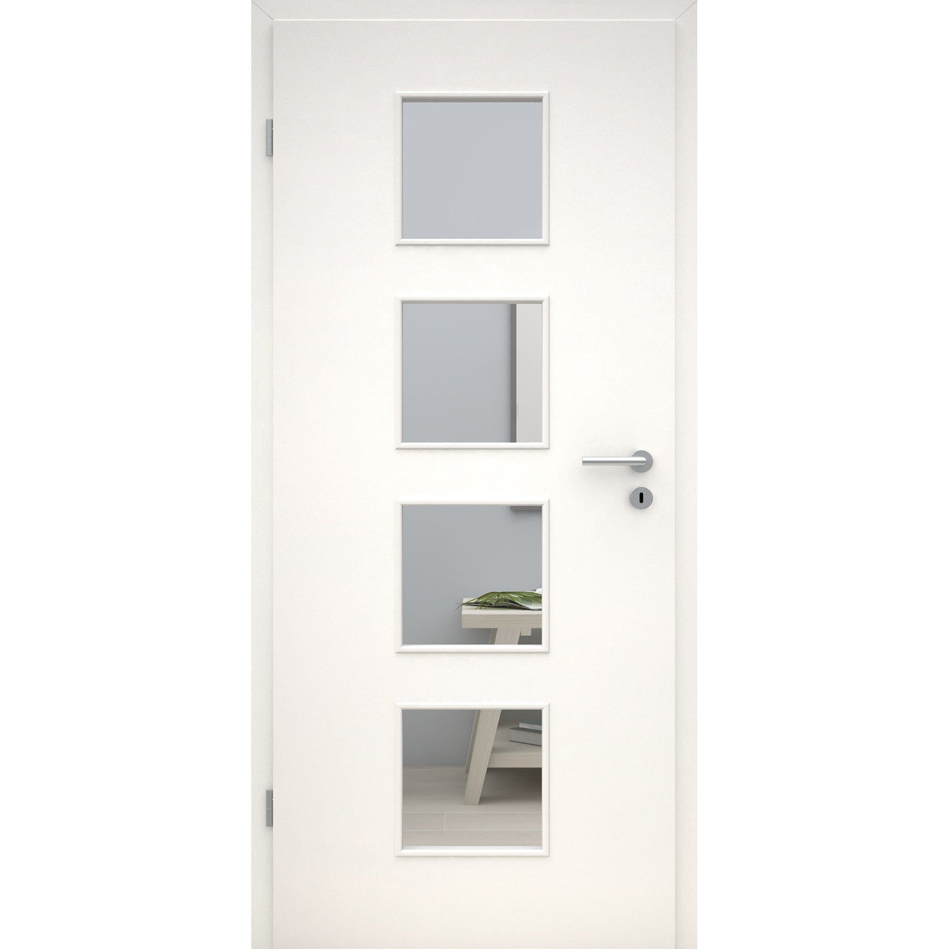 Zimmertür mit Lichtausschnitt LA4 CPL UniPrime Weiß Designkante