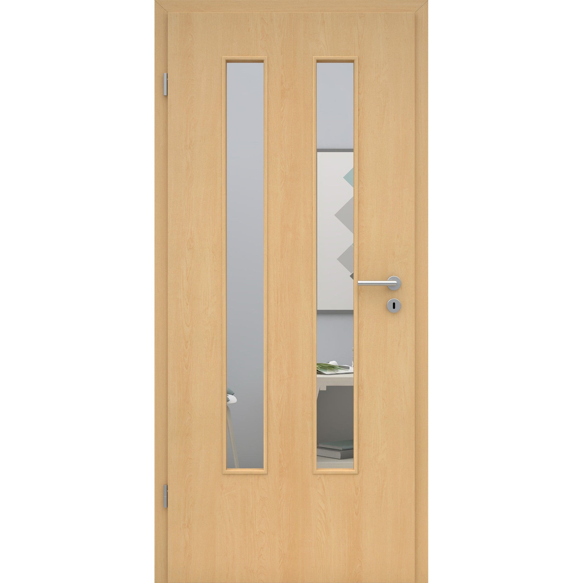 Zimmertür mit Lichtausschnitt LA6 CPL Tradition Ahorn Designkante