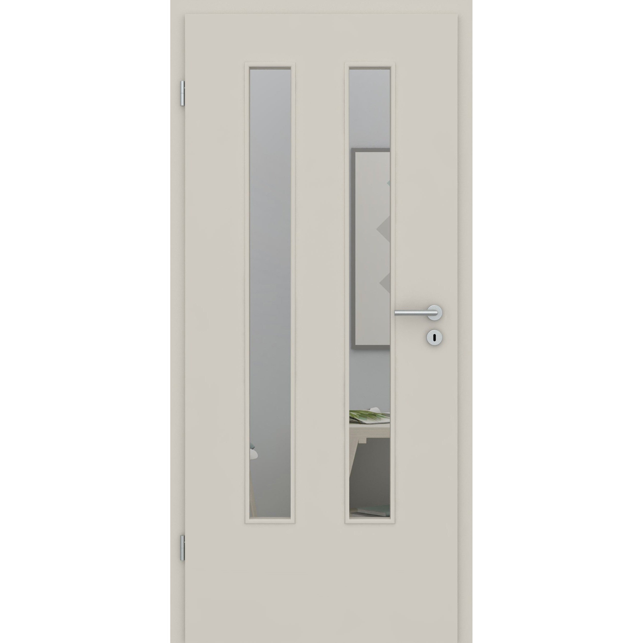 Zimmertür mit Lichtausschnitt LA6 CPL UniPrime Grau-Beige Designkante