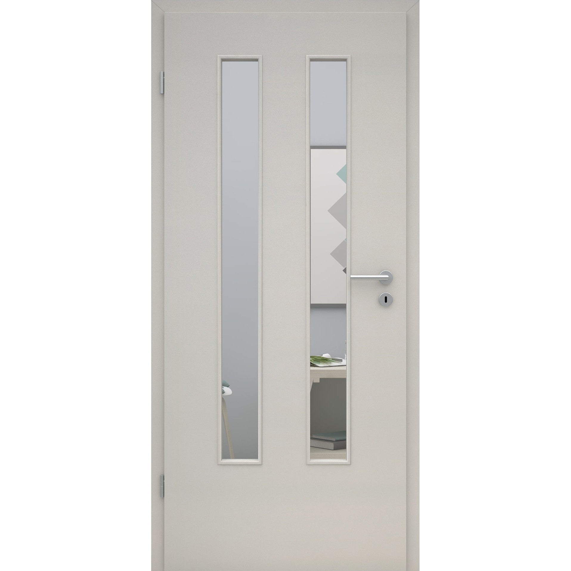 Zimmertür mit Lichtausschnitt LA6 CPL UniPrime Grau Designkante