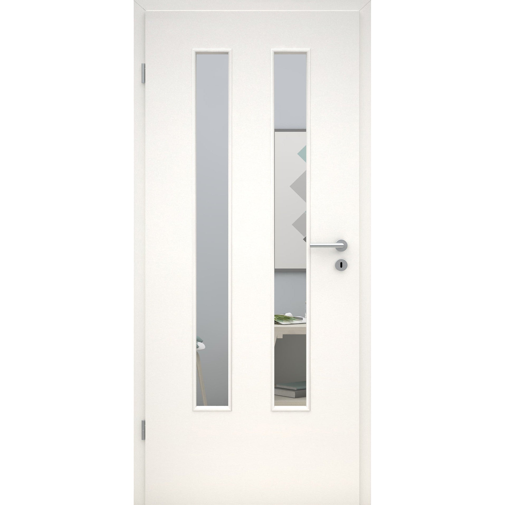 Zimmertür mit Lichtausschnitt LA6 CPL UniPrime Weiß Designkante