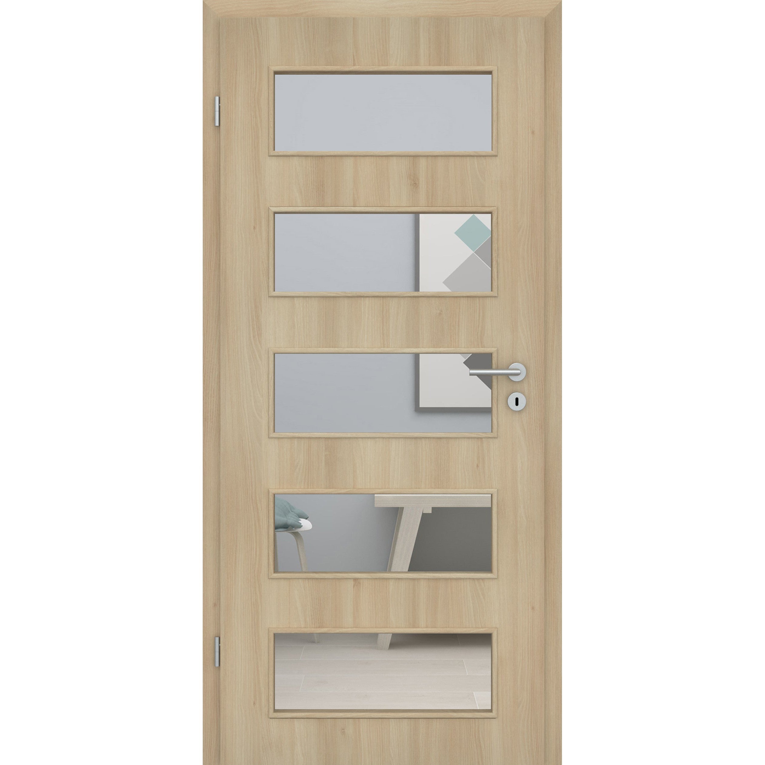 Zimmertür mit Lichtausschnitt LA9 CPL Tradition Akazie Designkante