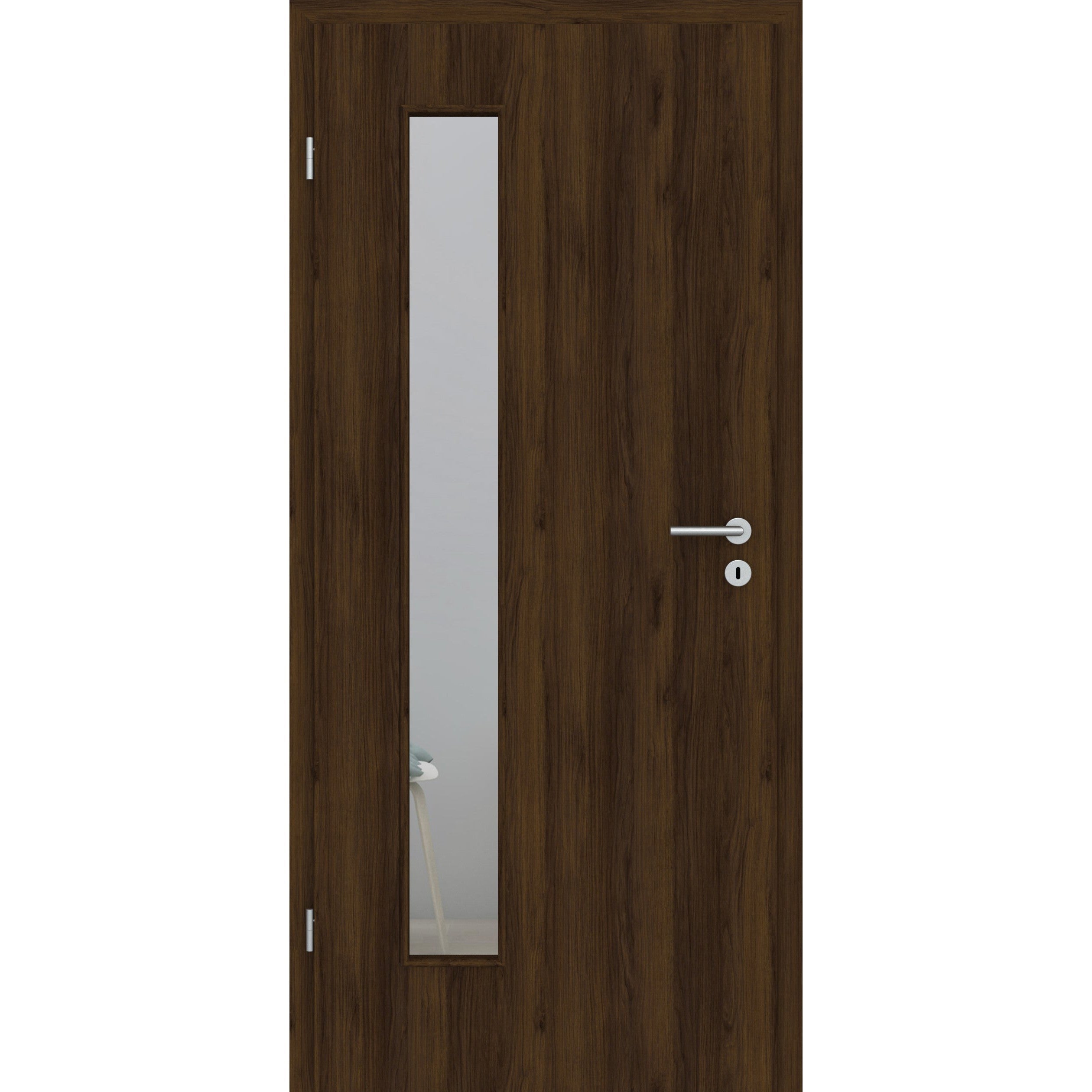 Zimmertür mit Lichtausschnitt LAB CPL Matt Eiche-Braun Designkante