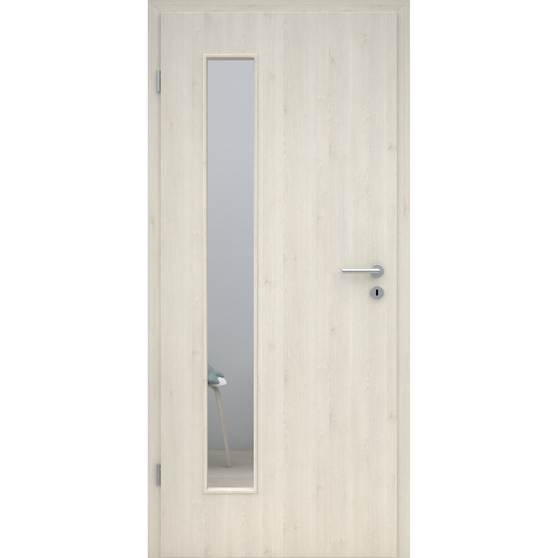 Zimmertür mit Lichtausschnitt LAB CPL Struktur Pinie-Hell Designkante