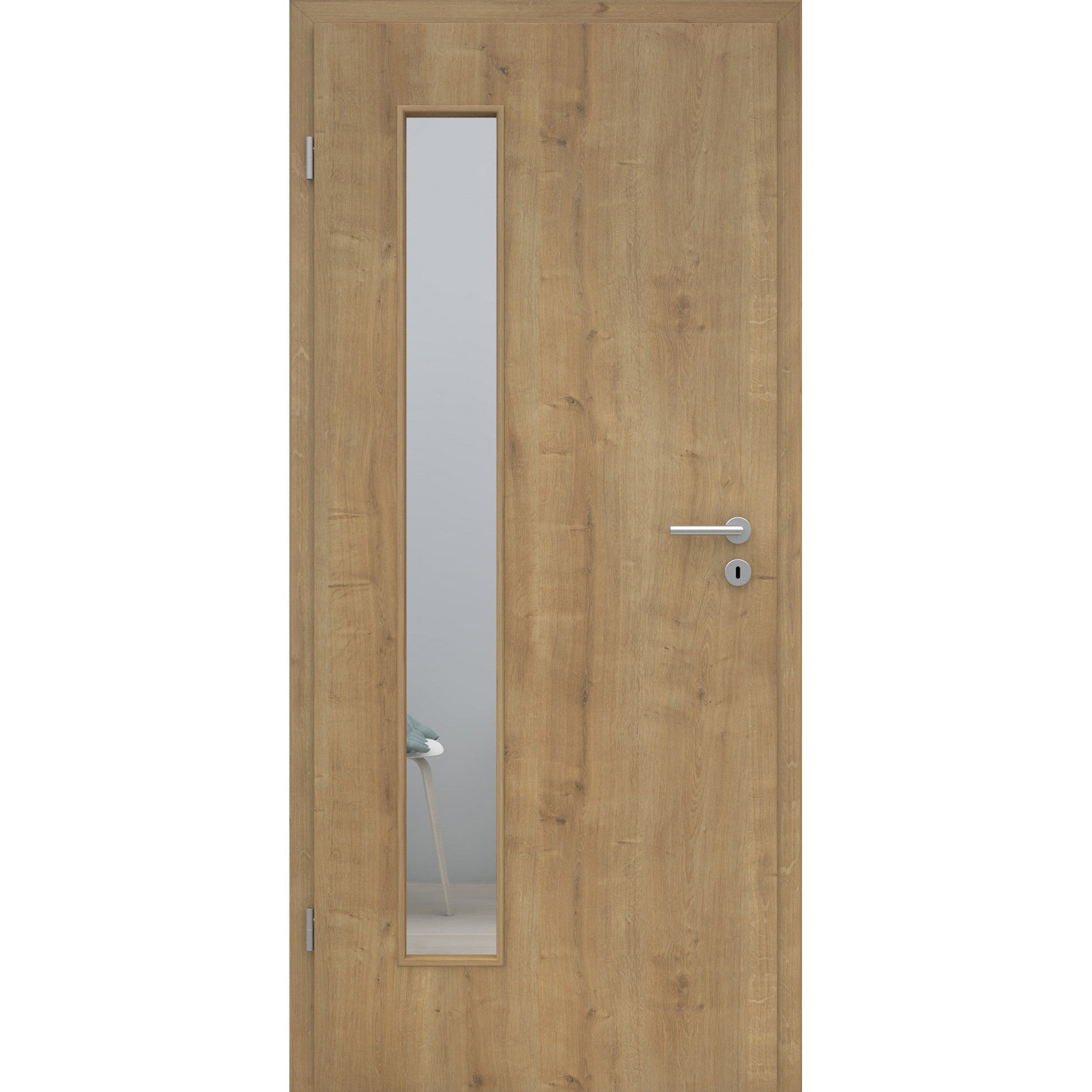 Zimmertür mit Lichtausschnitt LAB CPL Tradition Astige-Eiche Designkante