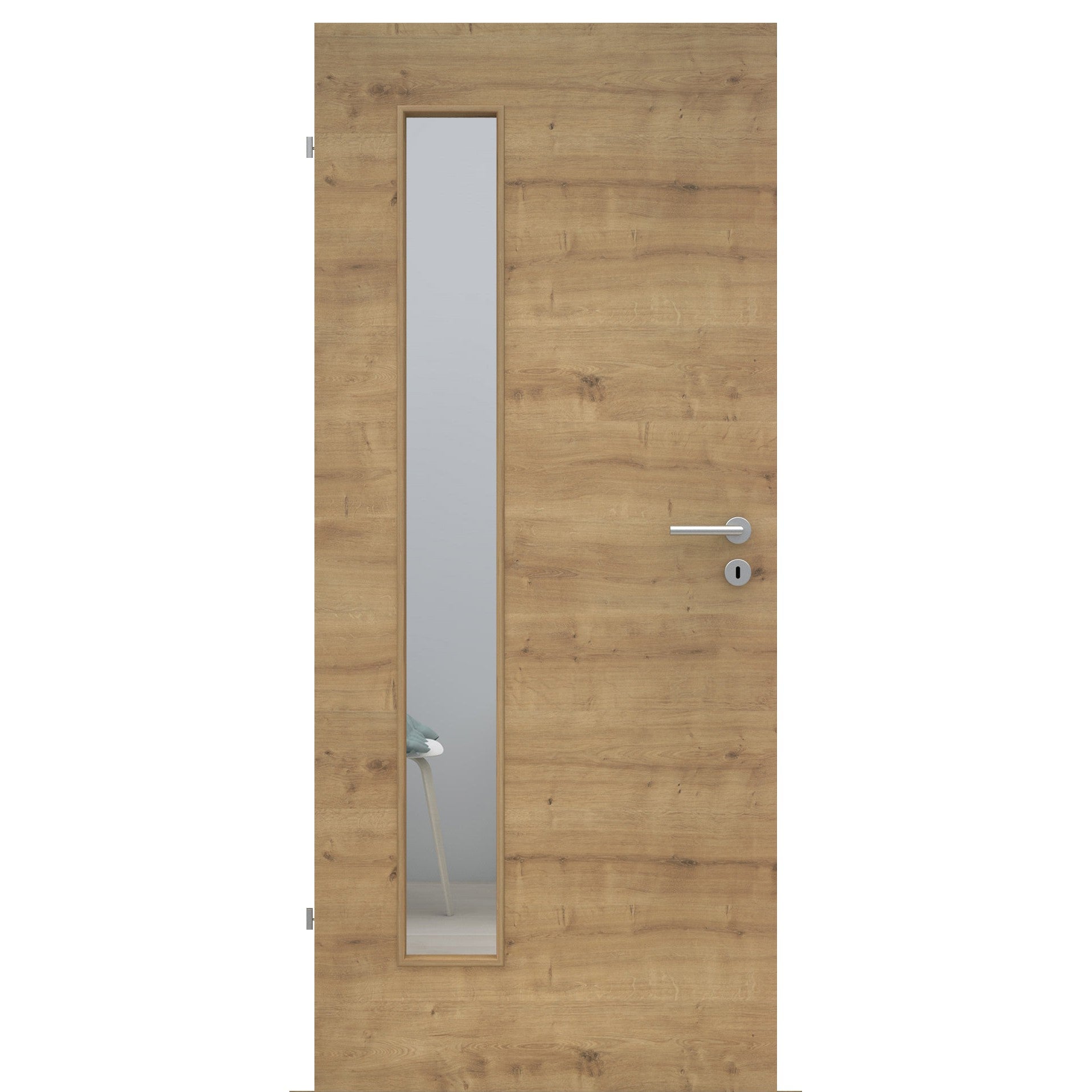 Zimmertür mit Lichtausschnitt LAB CPL Tradition Astige-Eiche Quer Designkante