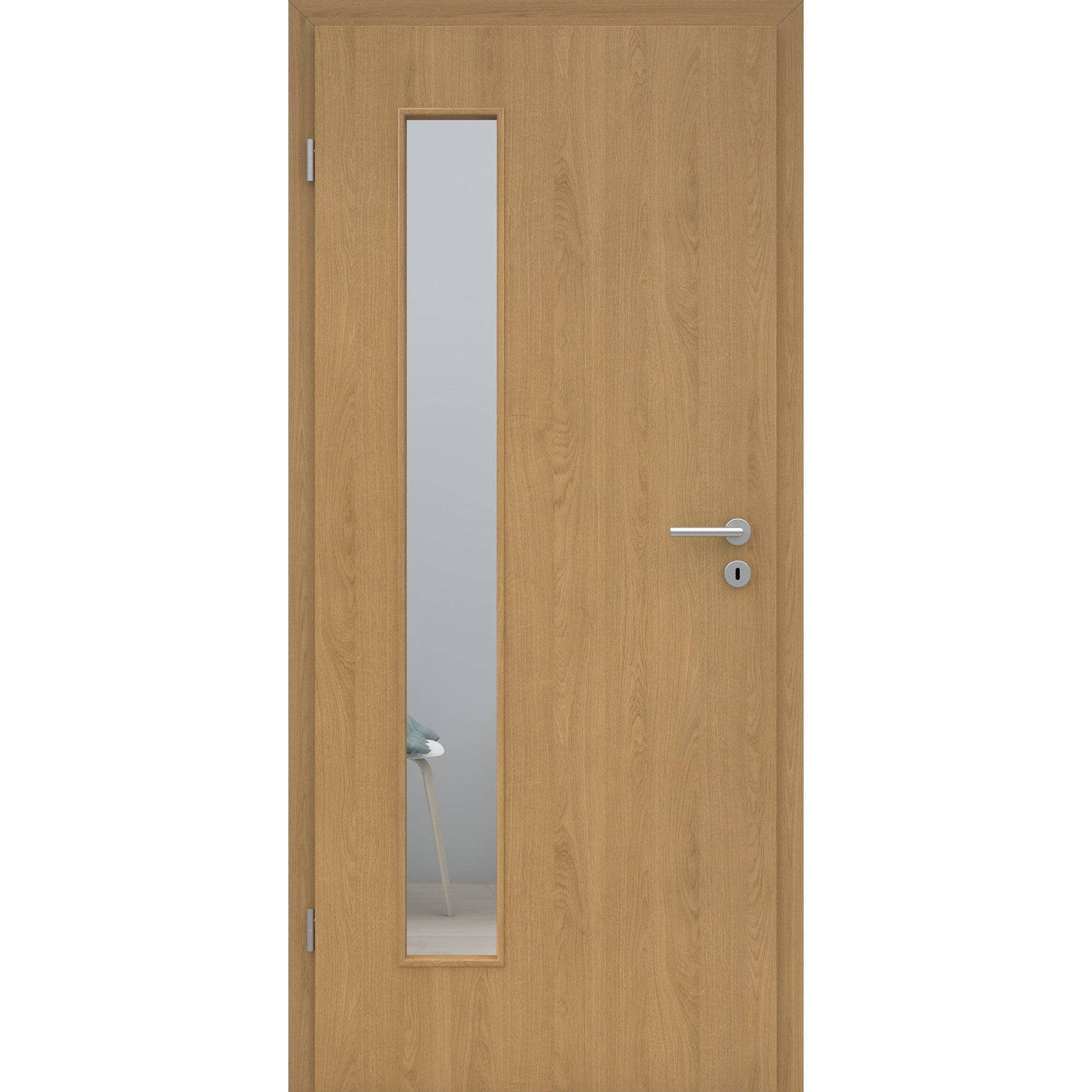 Zimmertür mit Lichtausschnitt LAB CPL Tradition Natur-Eiche Designkante