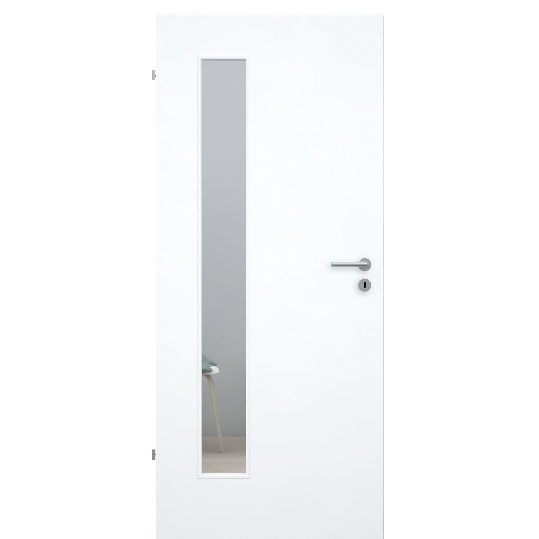 Zimmertür mit Lichtausschnitt LAB CPL glatt brillant-weiß Designkante