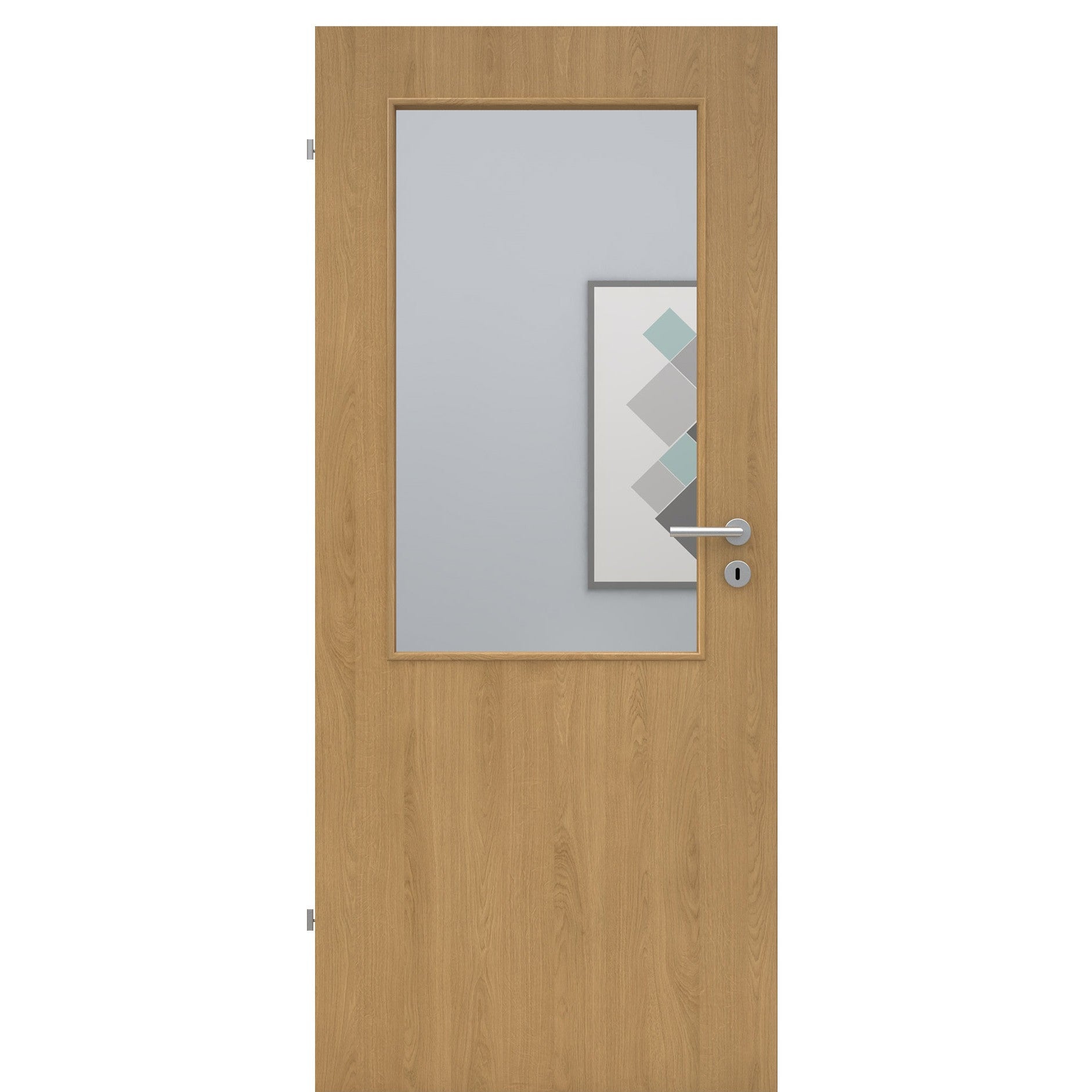 Zimmertür mit Lichtausschnitt LADIN CPL Tradition Natur-Eiche Designkante