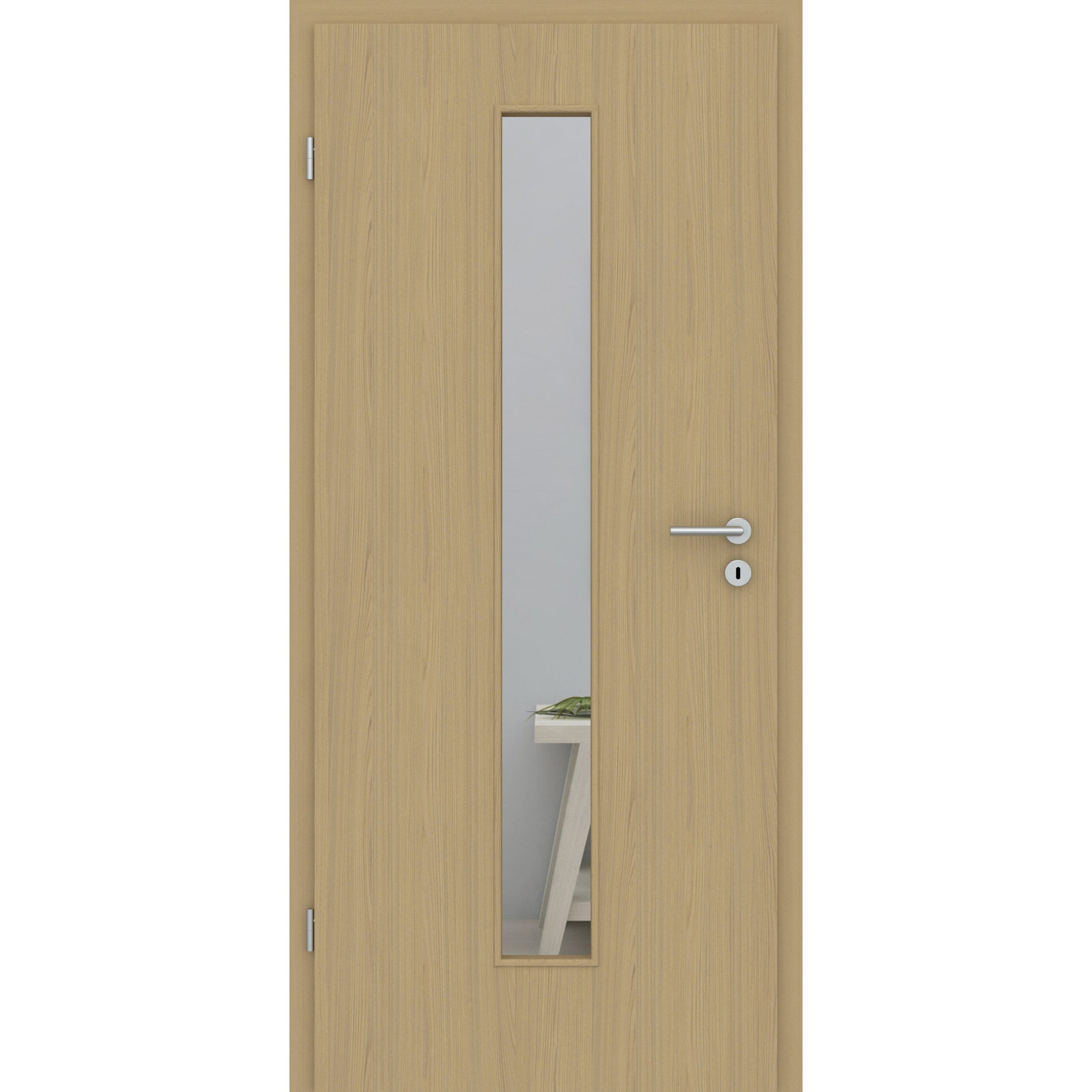 Zimmertür mit Lichtausschnitt LAM CPL Matt Eiche-Beige Designkante