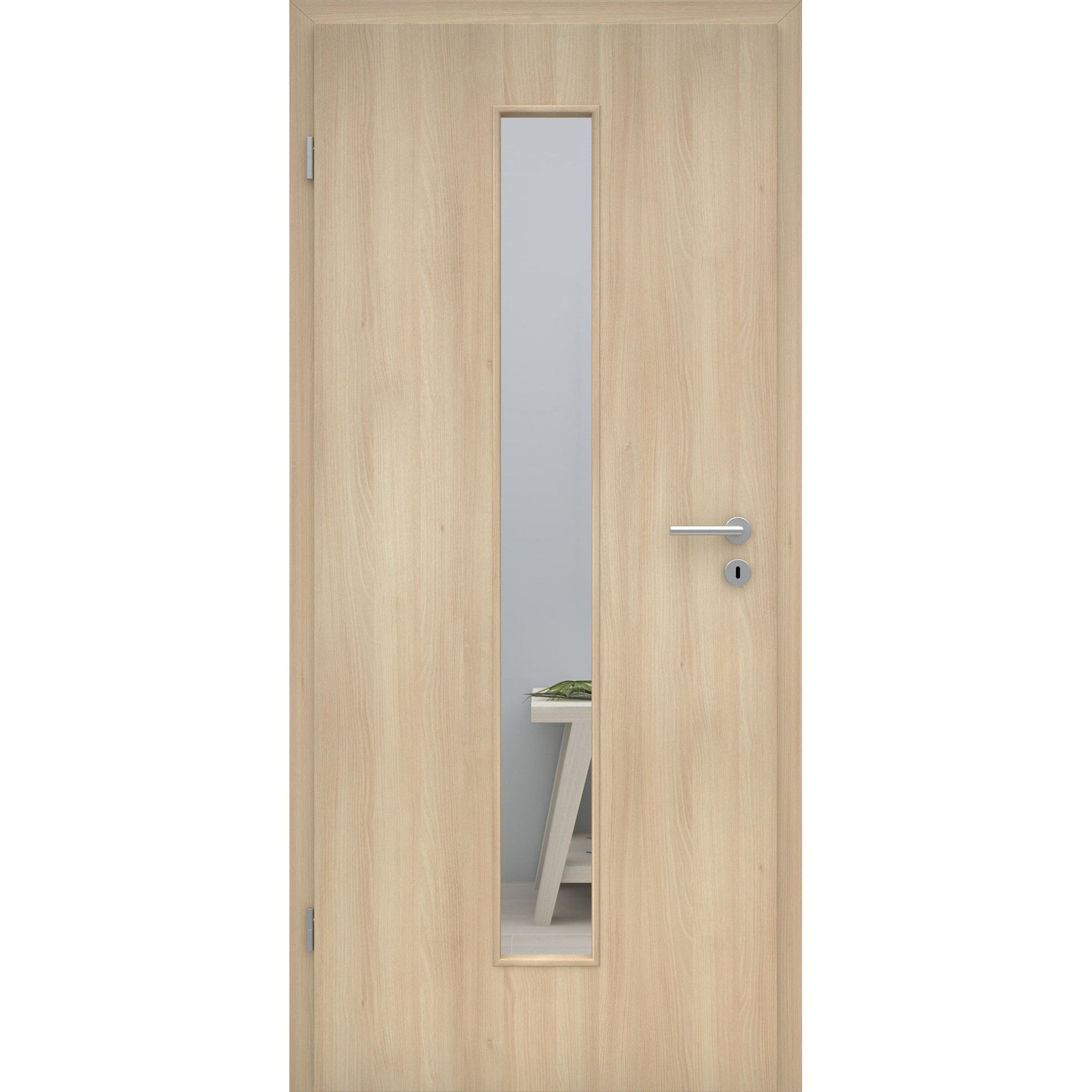 Zimmertür mit Lichtausschnitt LAM CPL Tradition Akazie Designkante