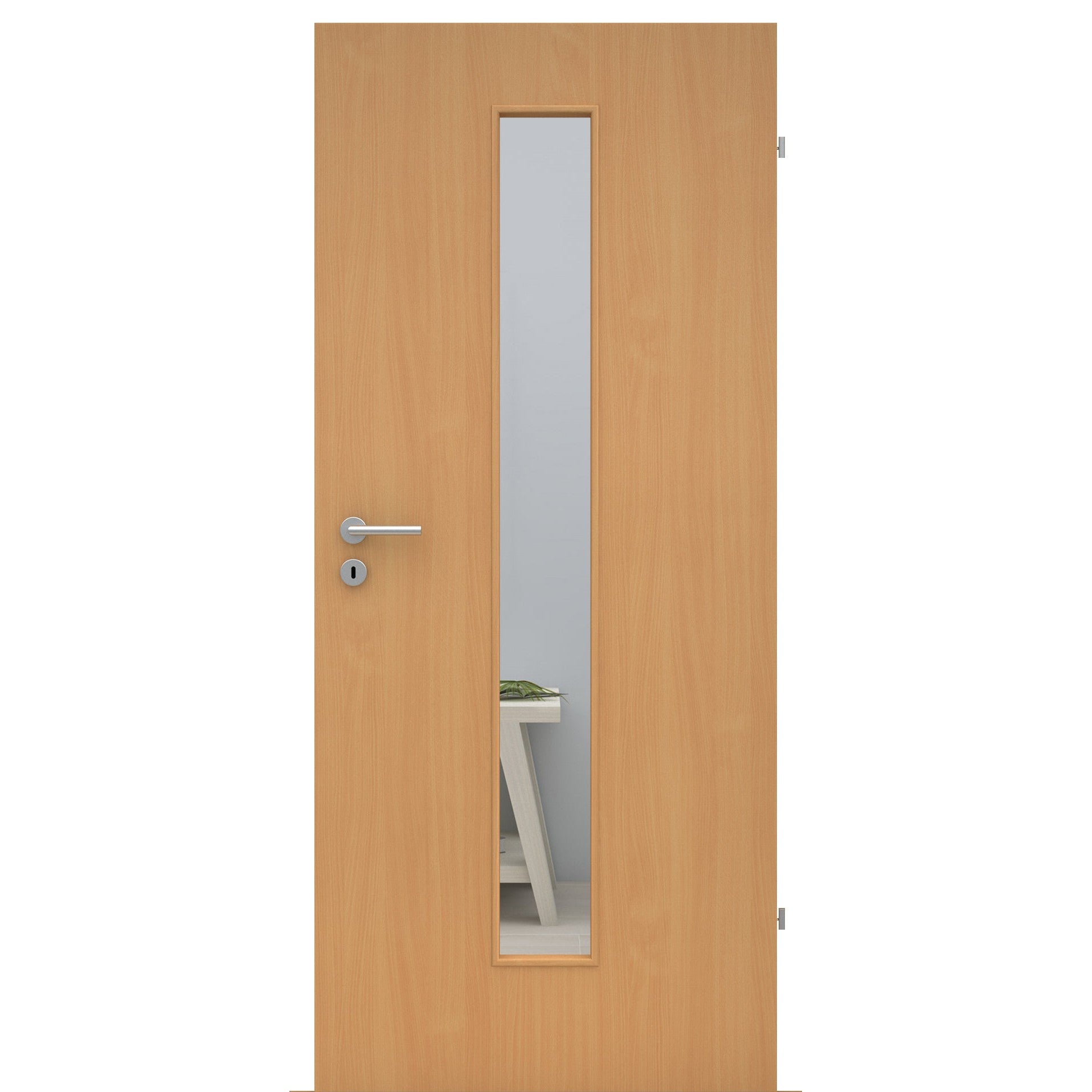 Zimmertür mit Lichtausschnitt LAM CPL Tradition Buche Designkante