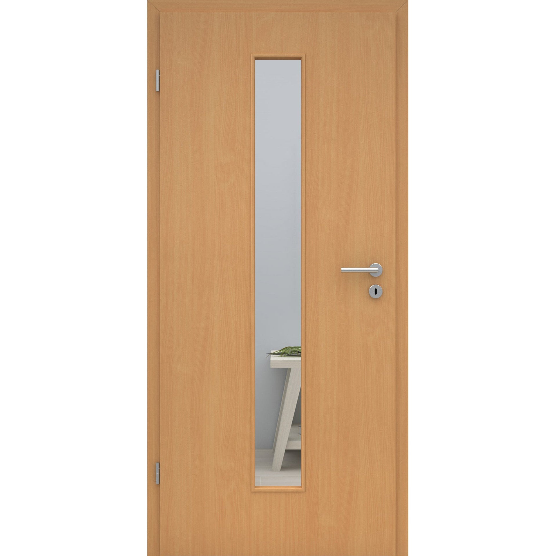 Zimmertür mit Lichtausschnitt LAM CPL Tradition Buche Designkante