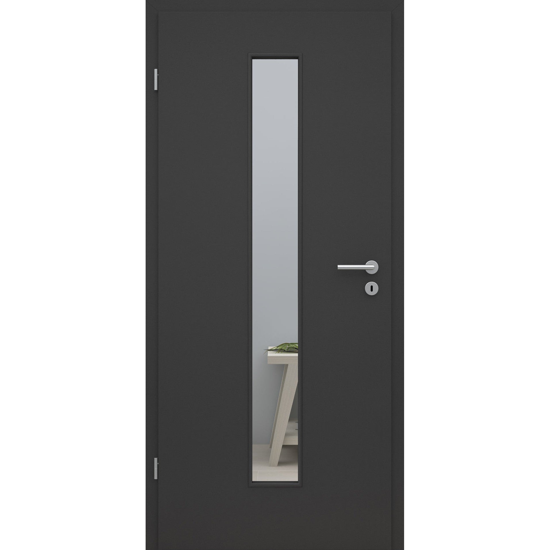 Zimmertür mit Lichtausschnitt LAM CPL UniPrime Anthrazit-Grau Designkante