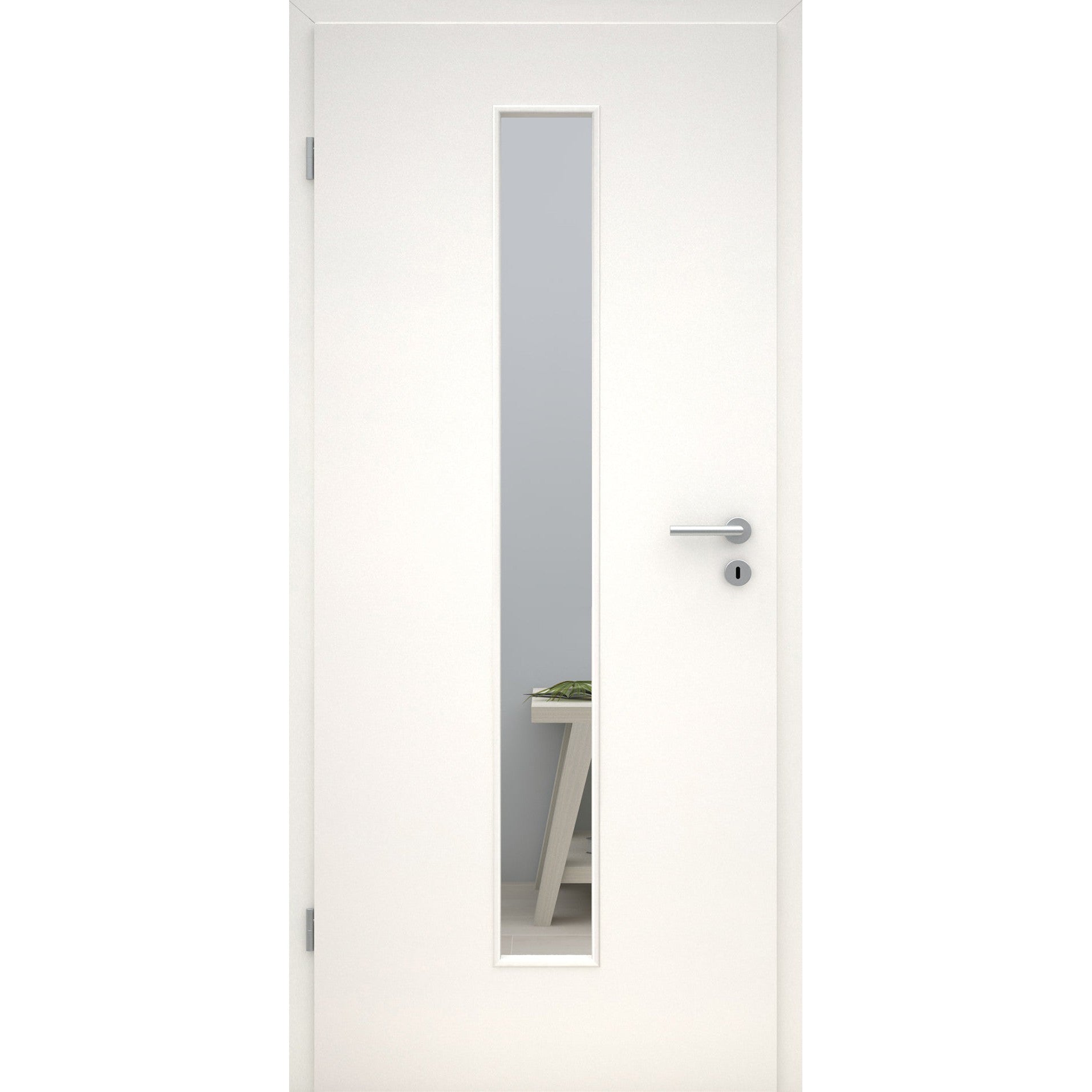 Zimmertür mit Lichtausschnitt LAM CPL UniPrime Weiß Designkante