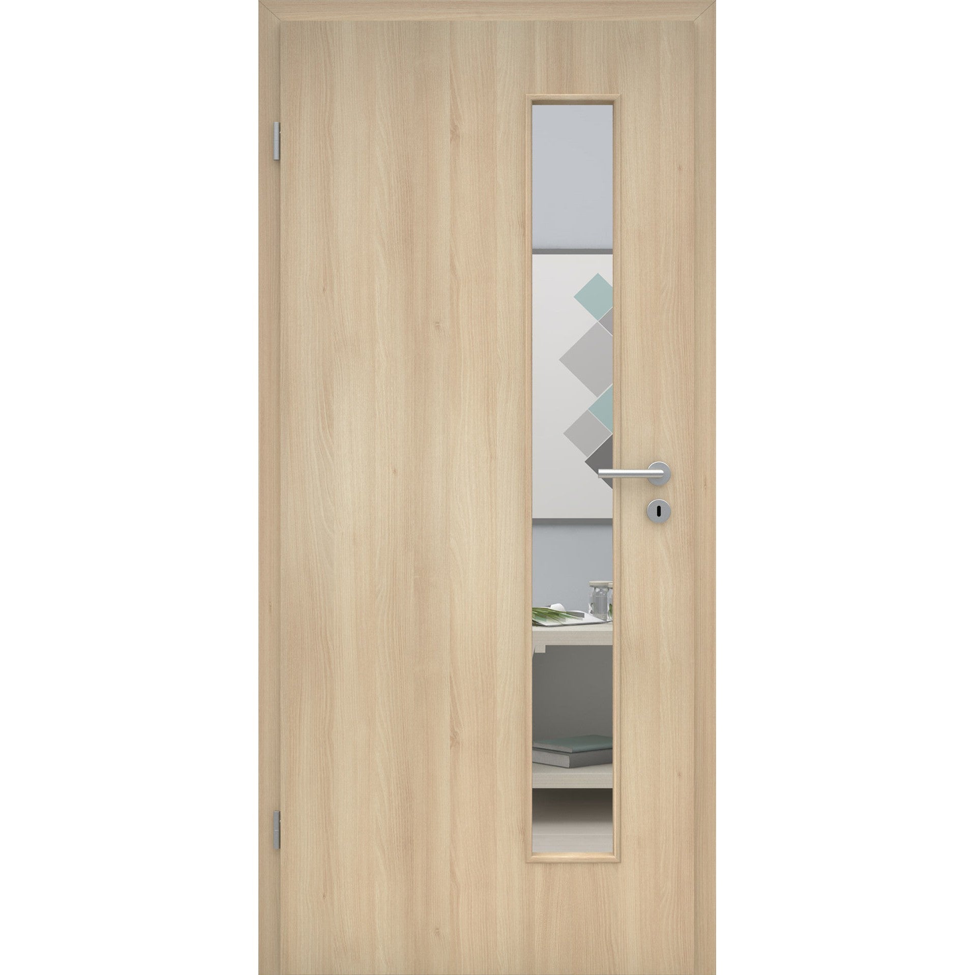 Zimmertür mit Lichtausschnitt LAS CPL Tradition Akazie Designkante