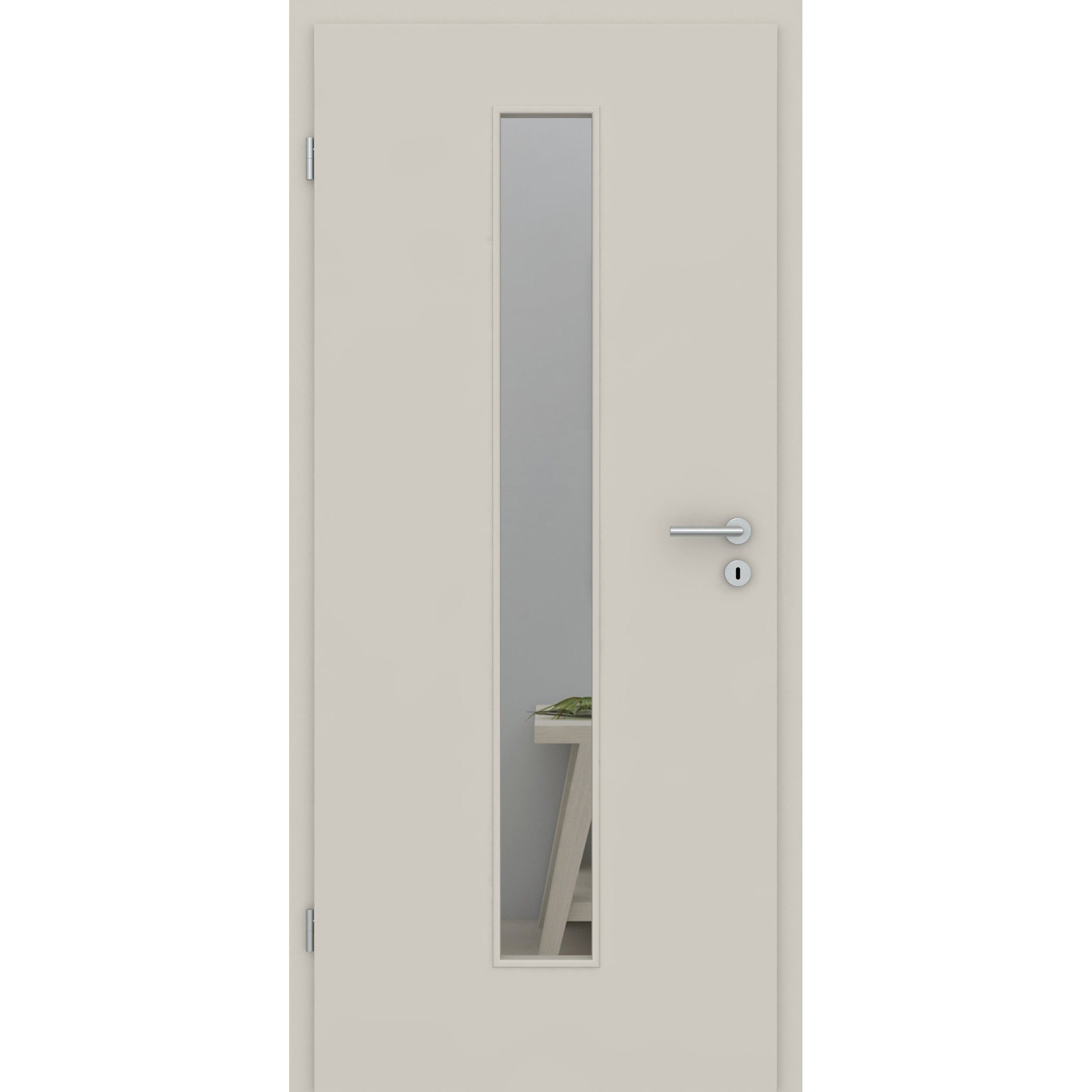 Zimmertür mit Lichtausschnitt LAS CPL UniPrime Grau-Beige Designkante