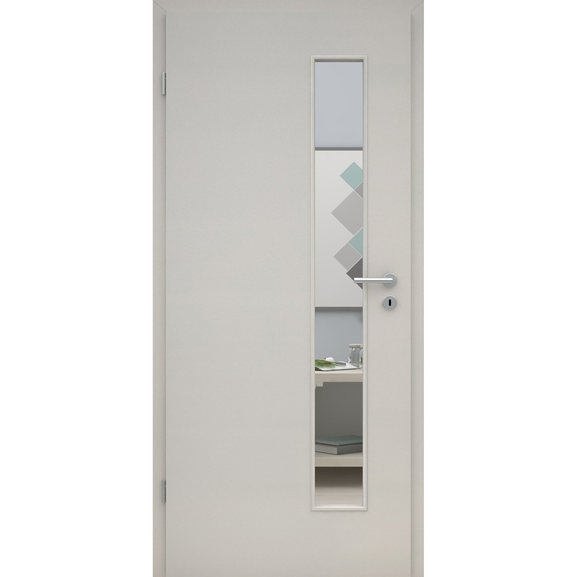 Zimmertür mit Lichtausschnitt LAS CPL UniPrime Grau Designkante