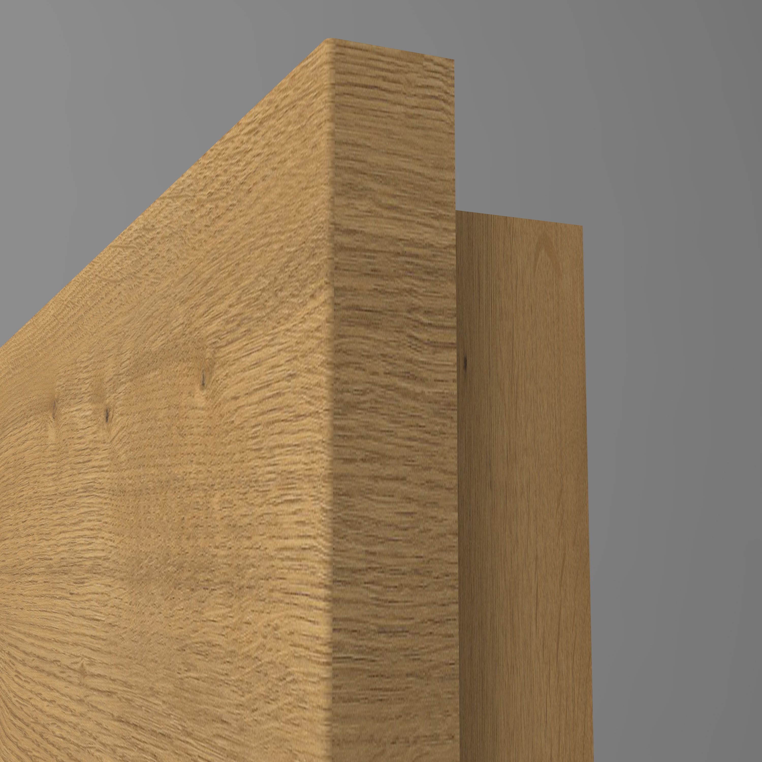 Zimmertür mit Lichtausschnitt LAXL CPL Struktur Fachwerk Honig-Eiche Quer Designkante