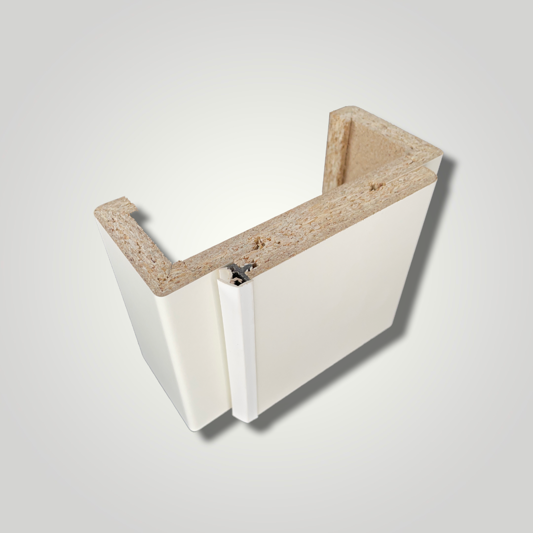 Zimmertür mit Zarge im Sondermaß CPL verkehrsweiß Röhrenspan Rundkante