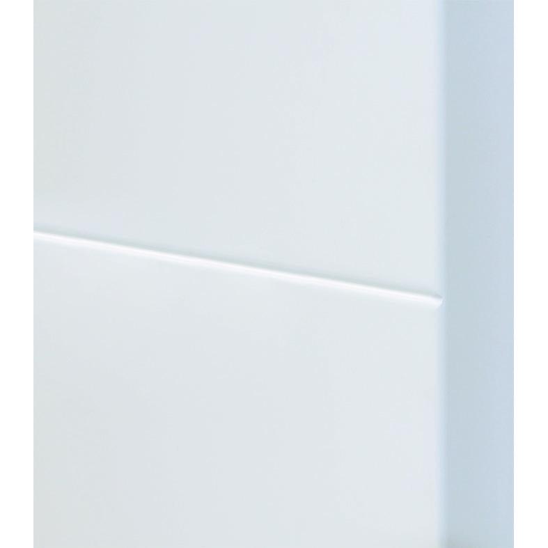 Zimmertür mit Zarge im Sondermaß brillant-weiß modern mit 4 Rillen und Lichtausschnitt Designkante - Modell Designtür Q43LA