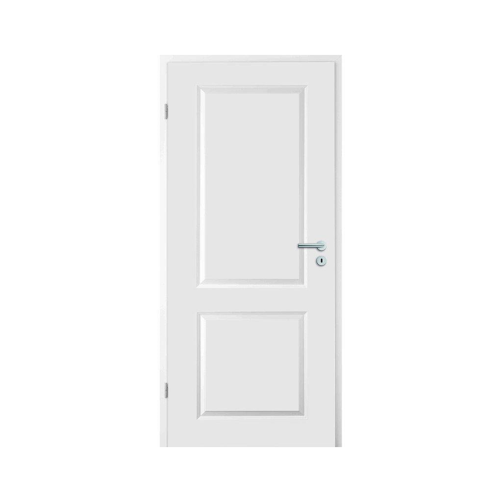 Zimmertür mit Zarge im Sondermaß soft-weiß Stiltür mit 2 Kassetten Eckkante - Modell Stiltür K21