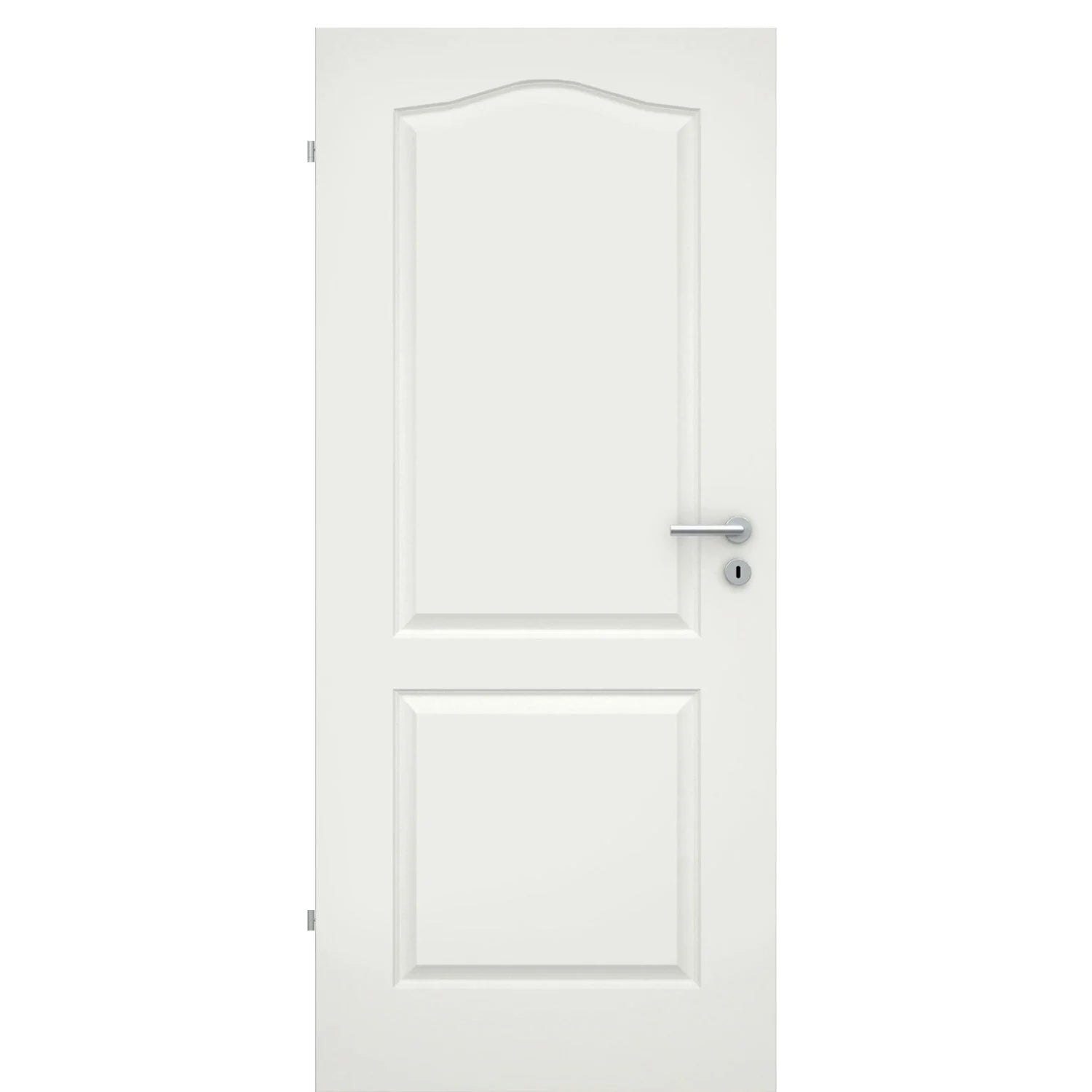 Zimmertür soft-weiß 2 Kassetten Schweifbogen Rundkante - Modell Stiltür KS21