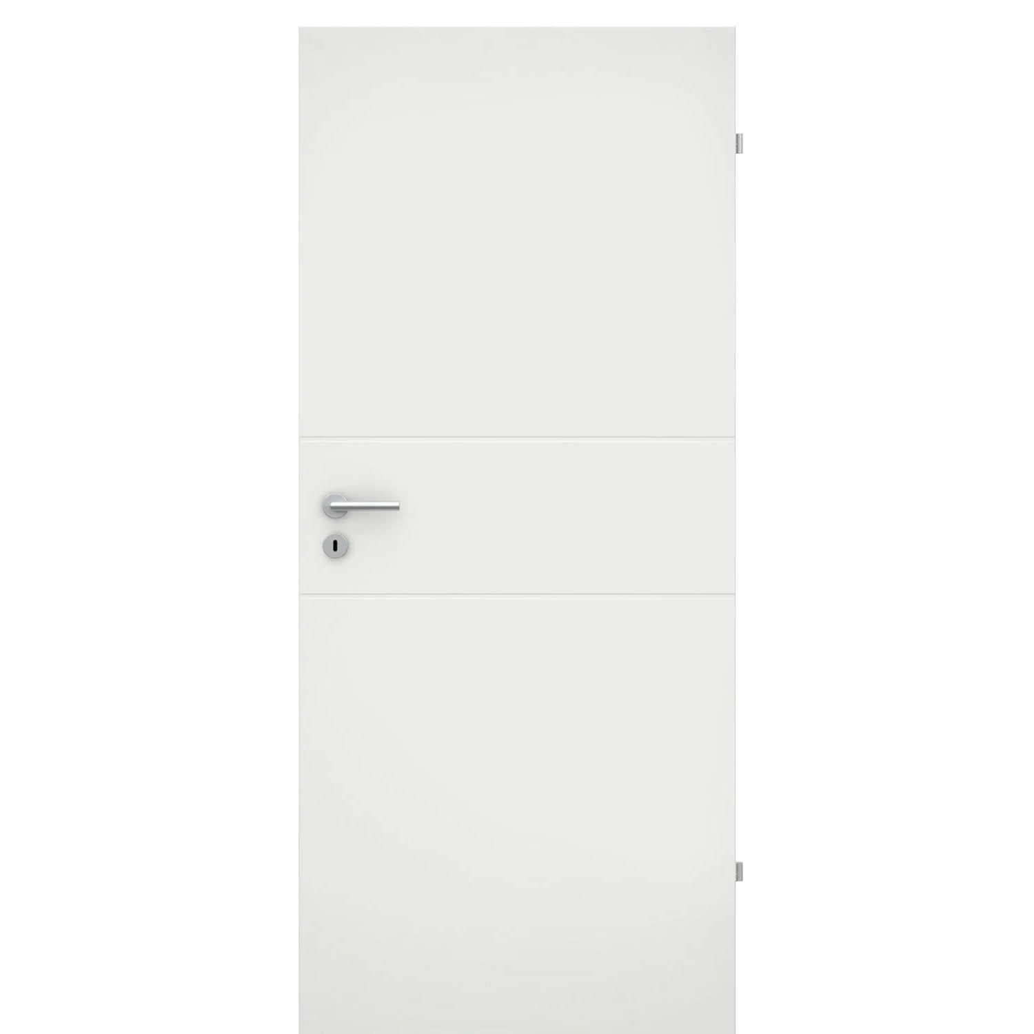 Zimmertür soft-weiß 2 Rillen Eckkante - Modell Designtür Q21