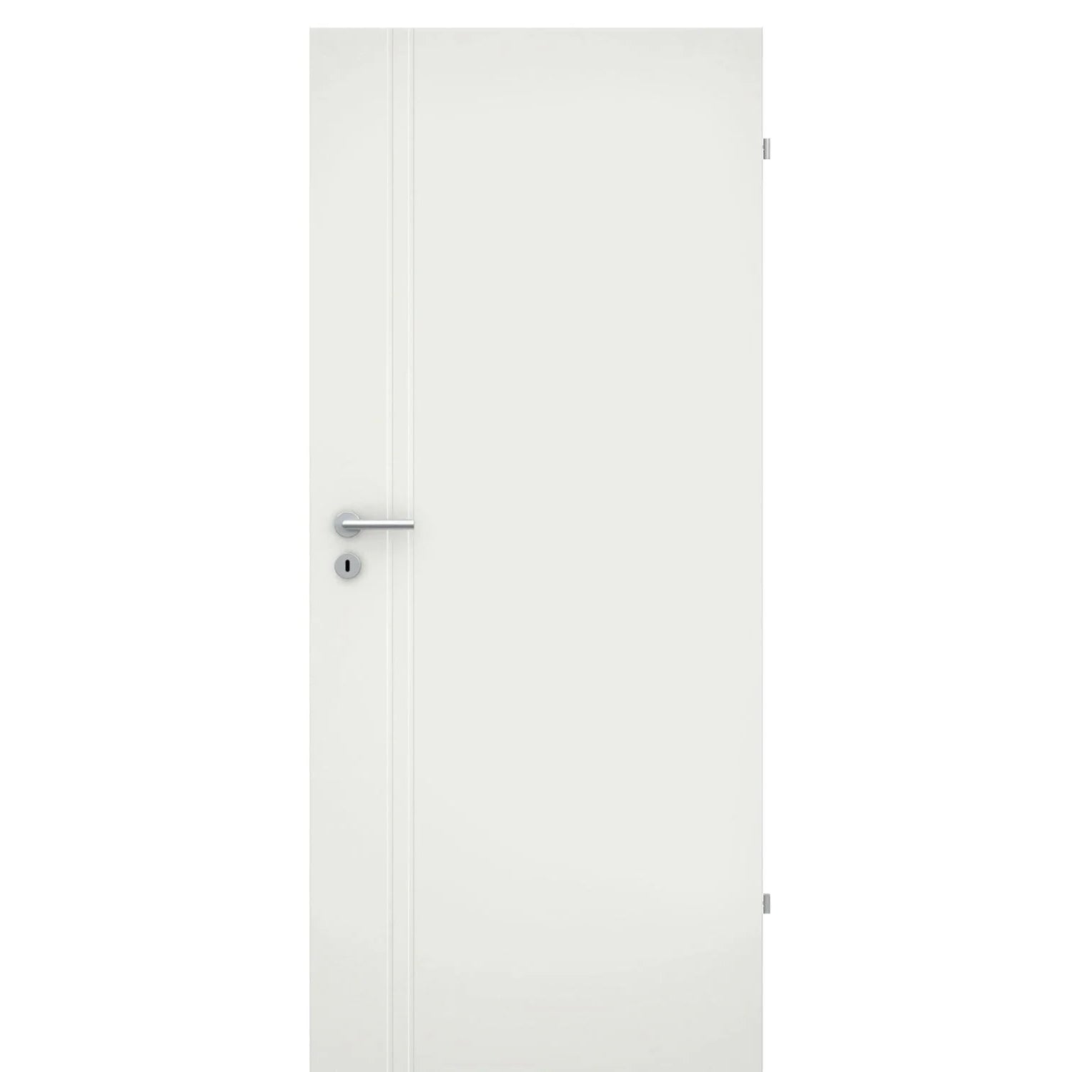 Zimmertür soft-weiß 2 Rillen aufrecht Eckkante - Modell Designtür VS21